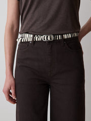 RW&CO Leather Belt with Zebra Print
