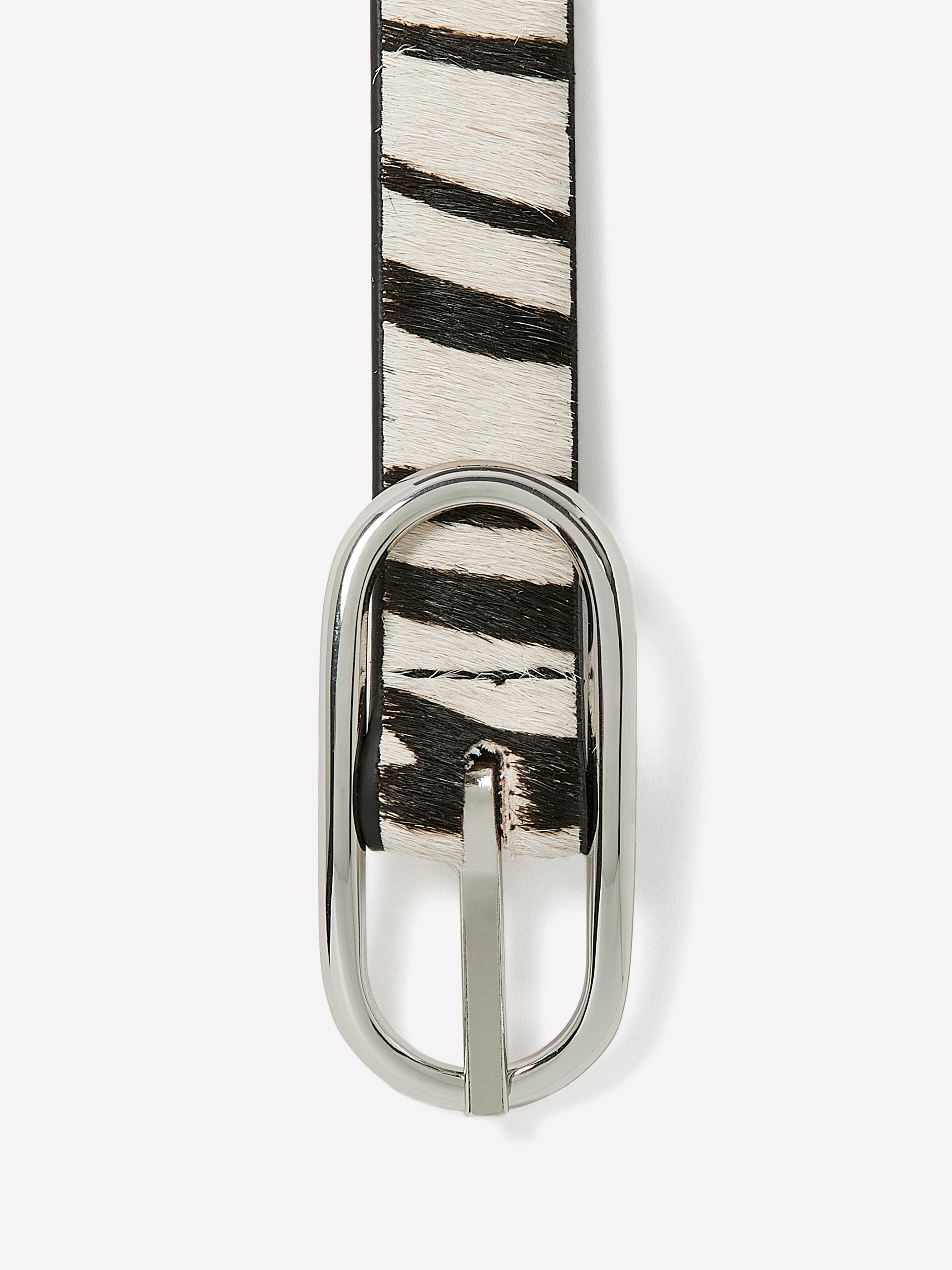 RW&CO Leather Belt with Zebra Print