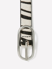 RW&CO Leather Belt with Zebra Print