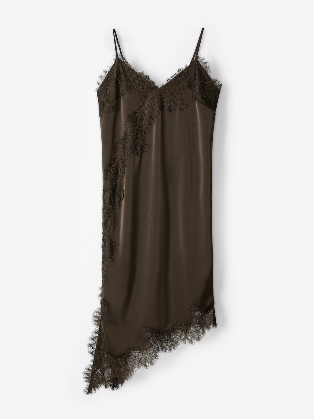 RW&CO Satin Sleeveless Midi Dress with Lace Trims