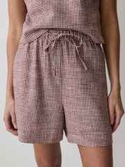 RW&CO Linen-Blend Mid-Rise Pull-On Short