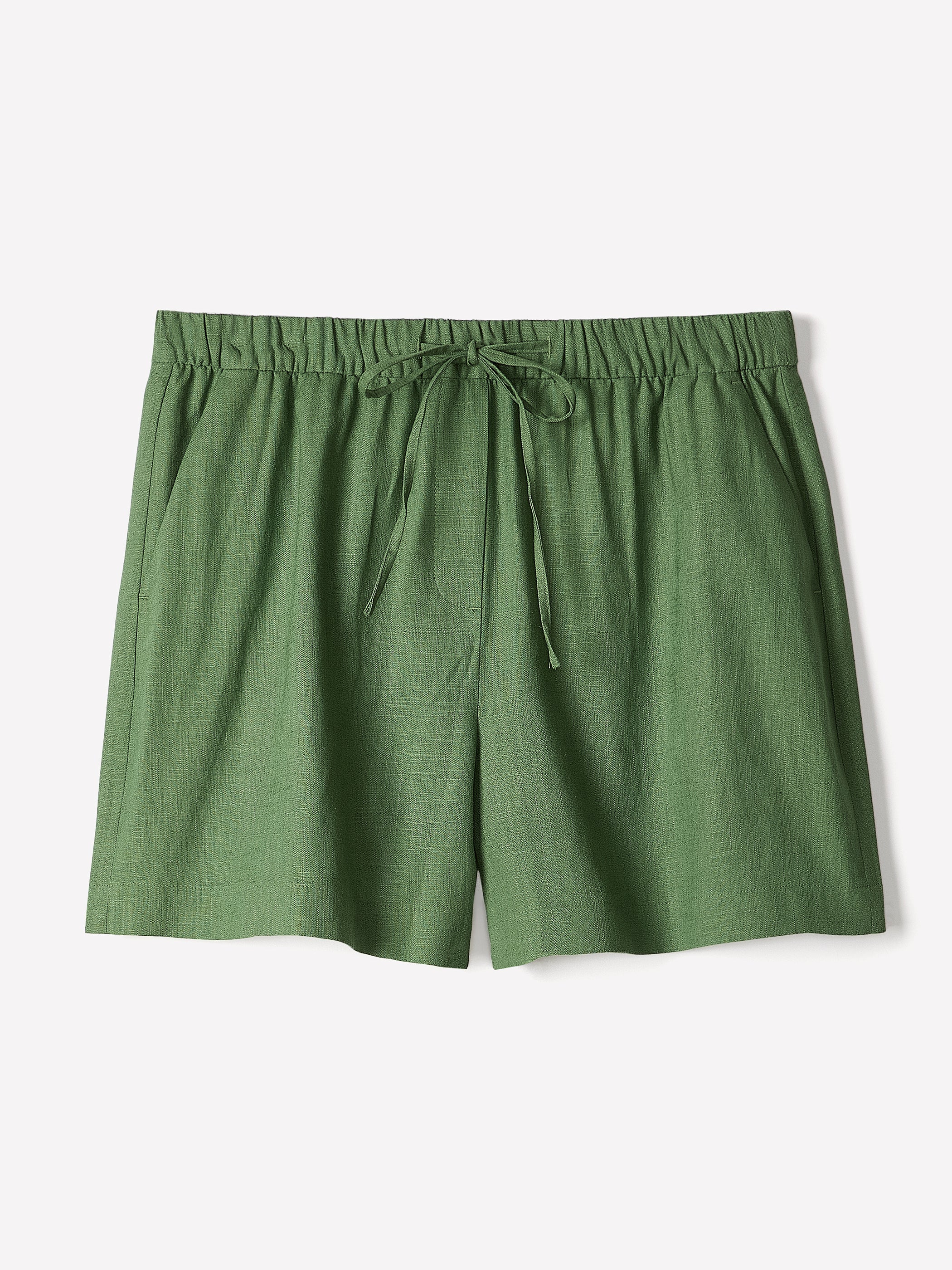 RW&CO Linen-Blend Mid-Rise Pull-On Short