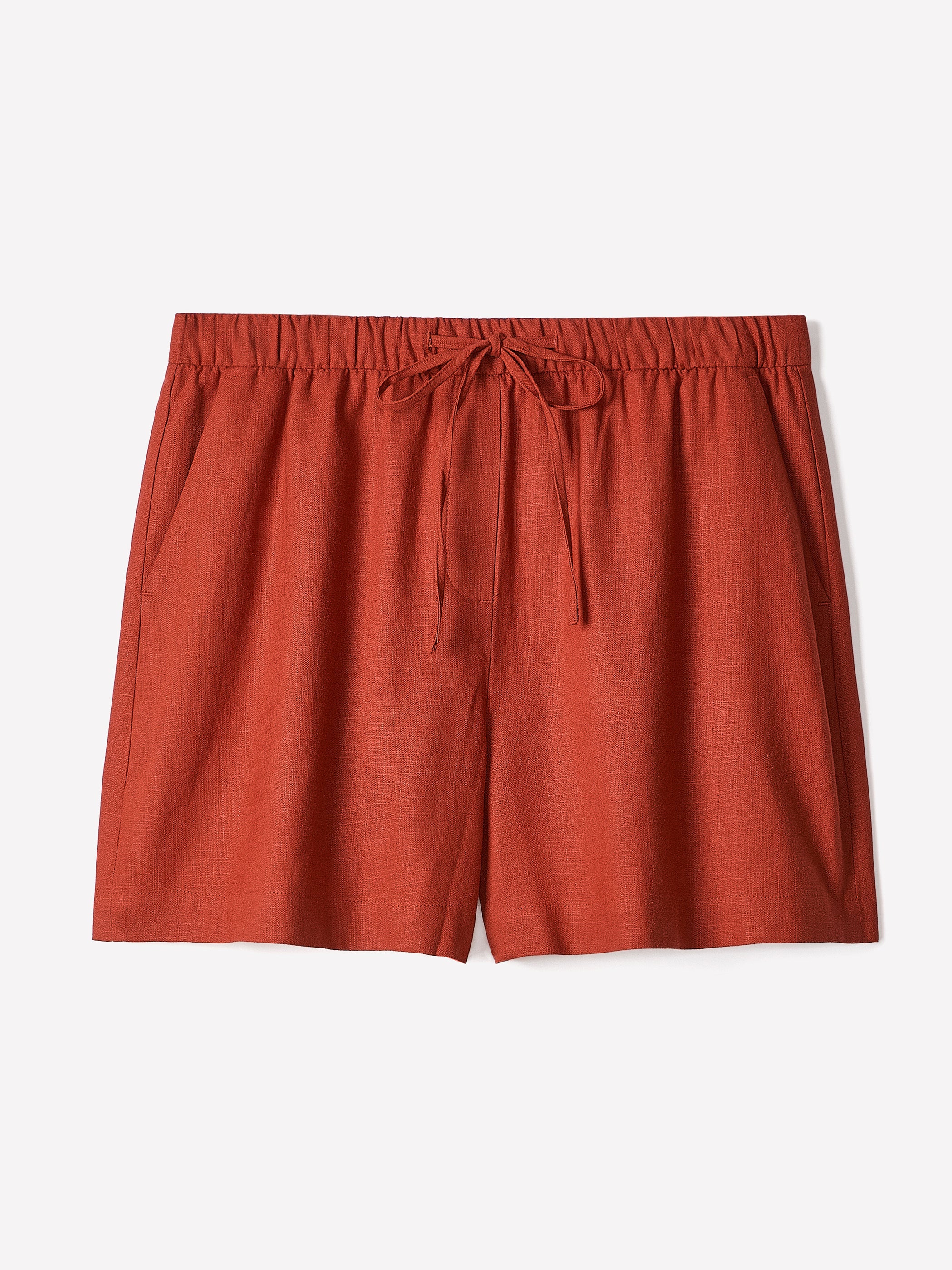 RW&CO Linen-Blend Mid-Rise Pull-On Short