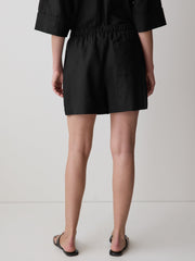 RW&CO Linen-Blend Mid-Rise Pull-On Short