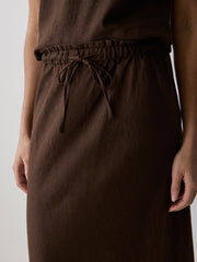 RW&CO Linen-Blend Straight Midi Skirt
