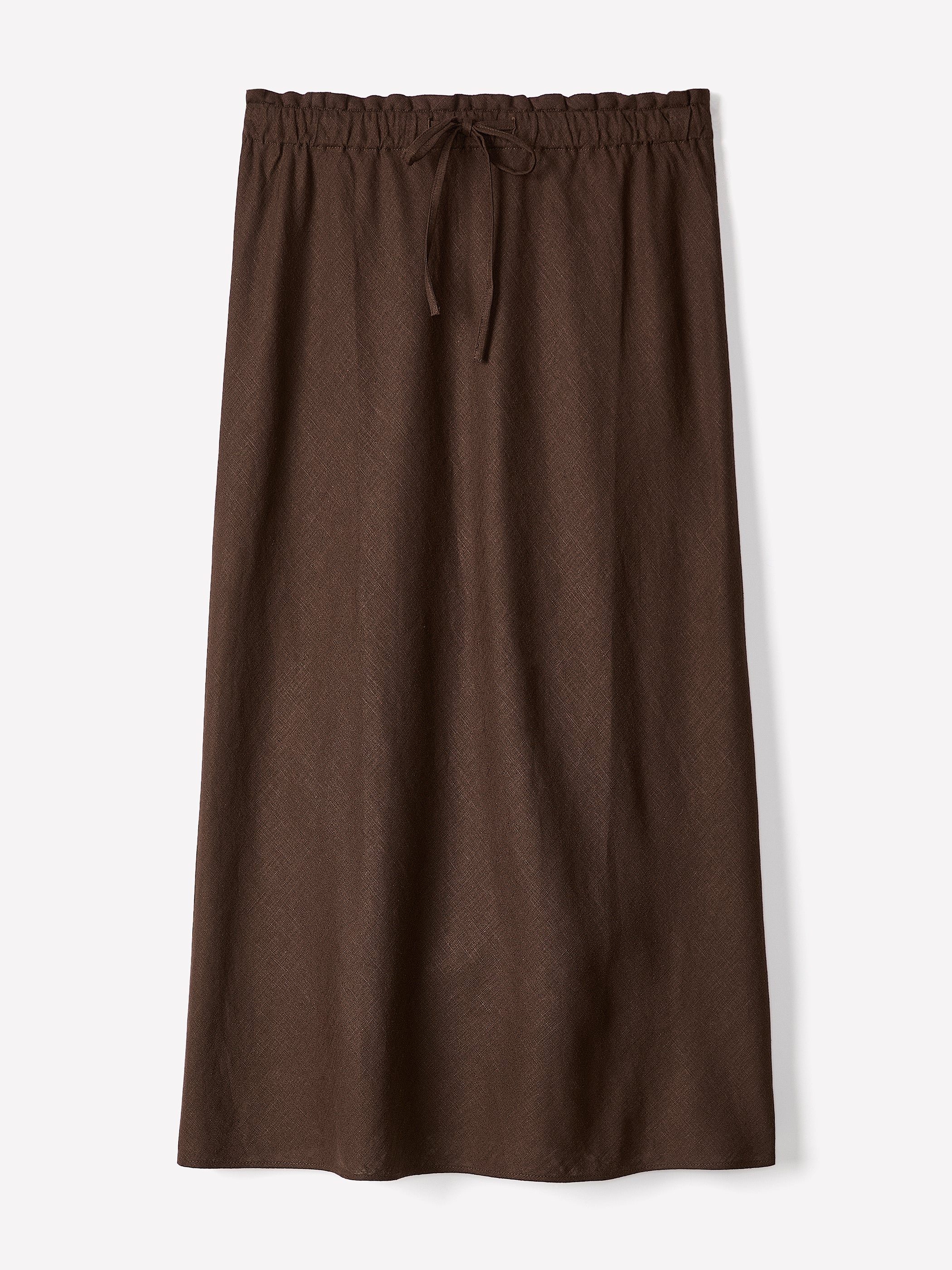 RW&CO Linen-Blend Straight Midi Skirt