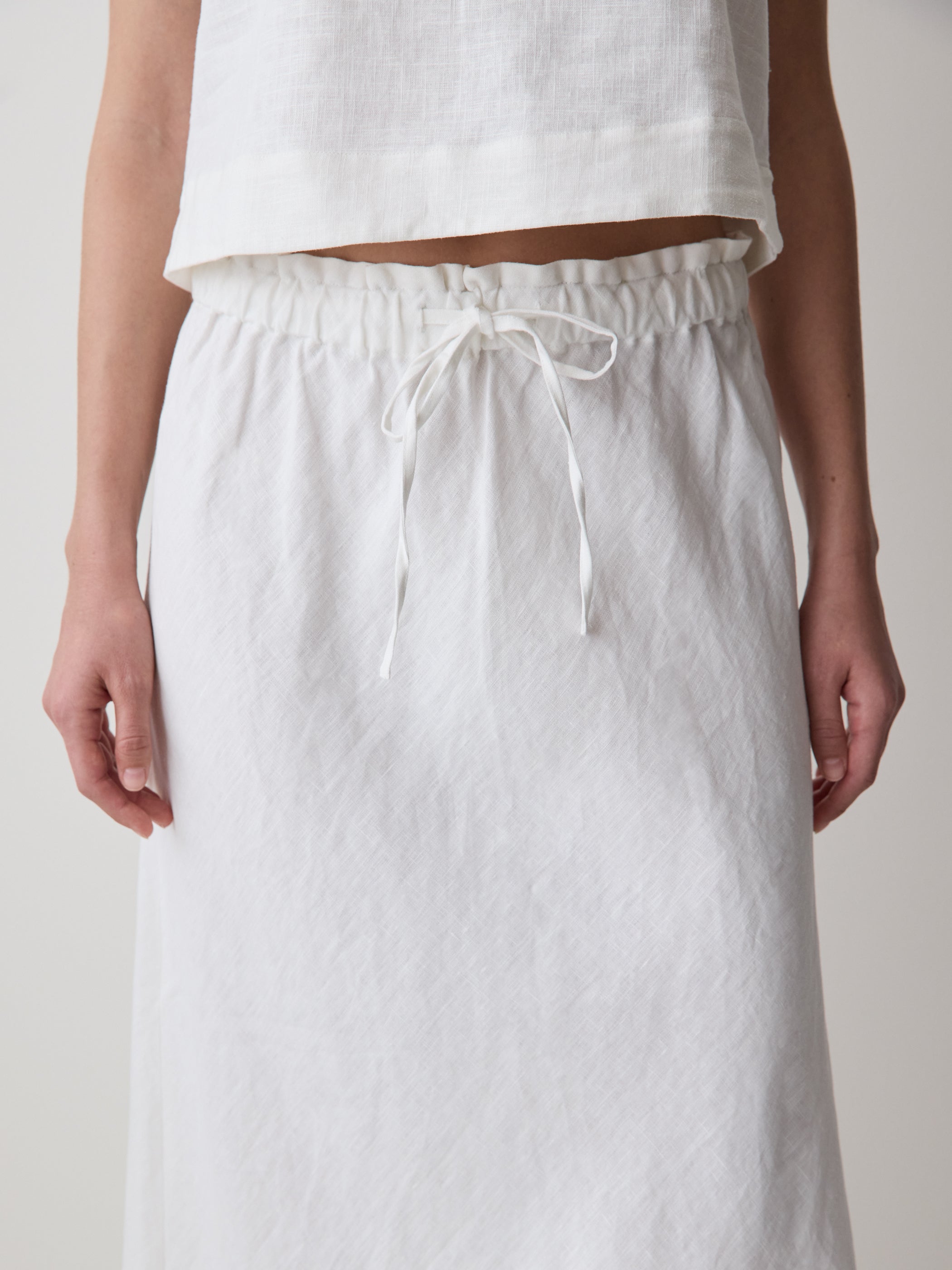 RW&CO Linen Straight Midi Skirt