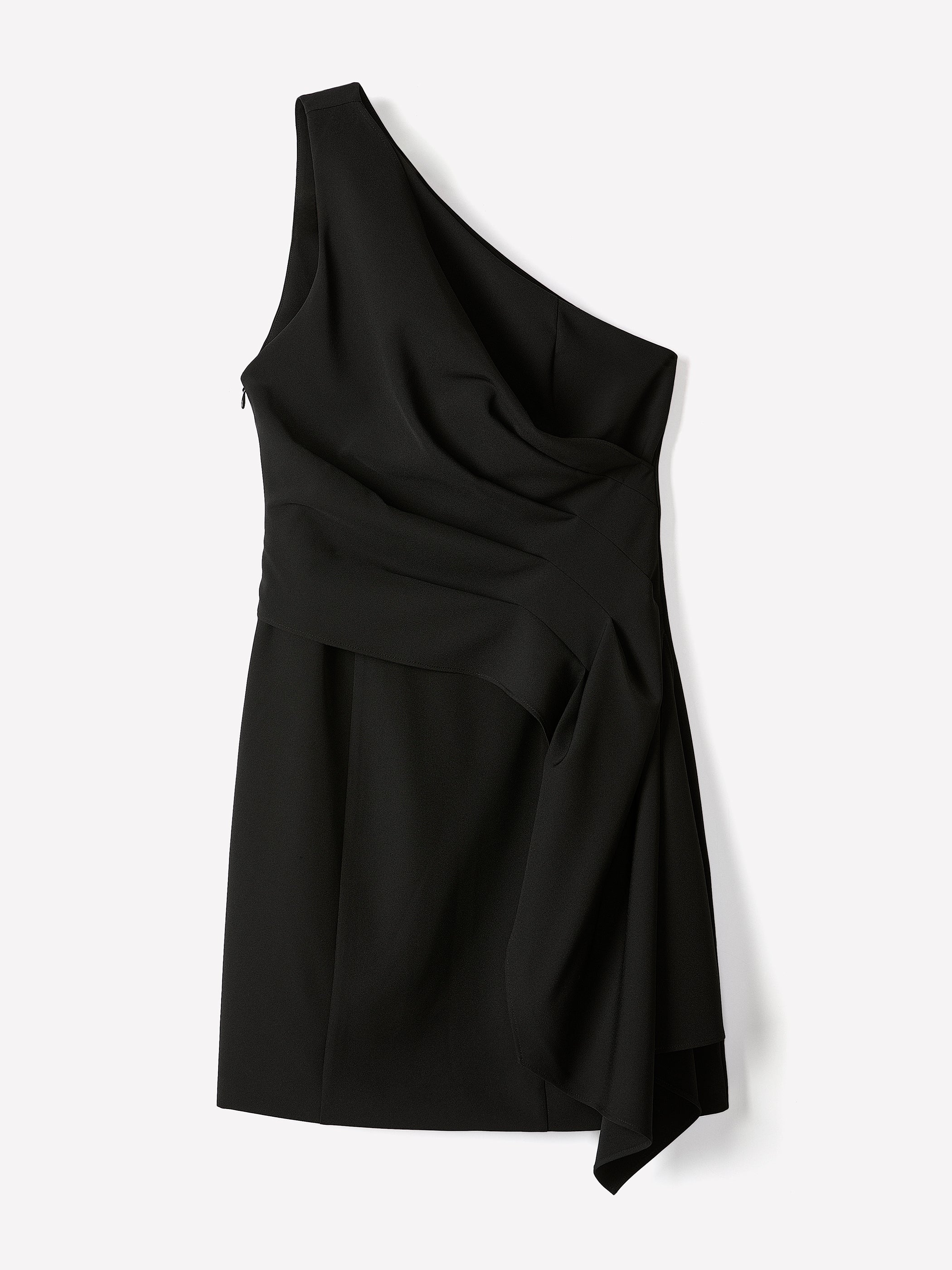 RW&CO One-Shoulder Draped Mini Cocktail Dress
