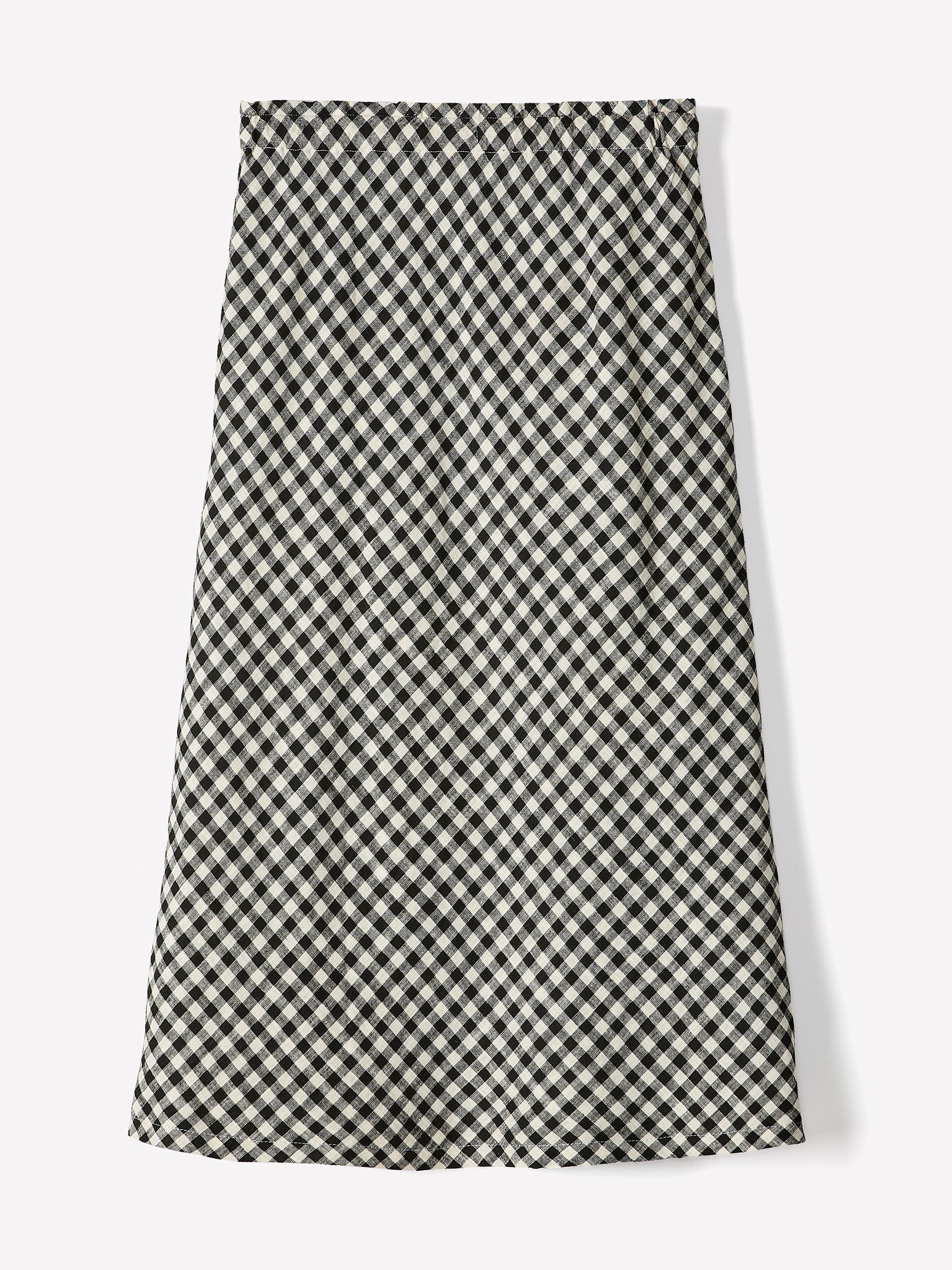 RW&CO Linen-Blend Straight Midi Skirt