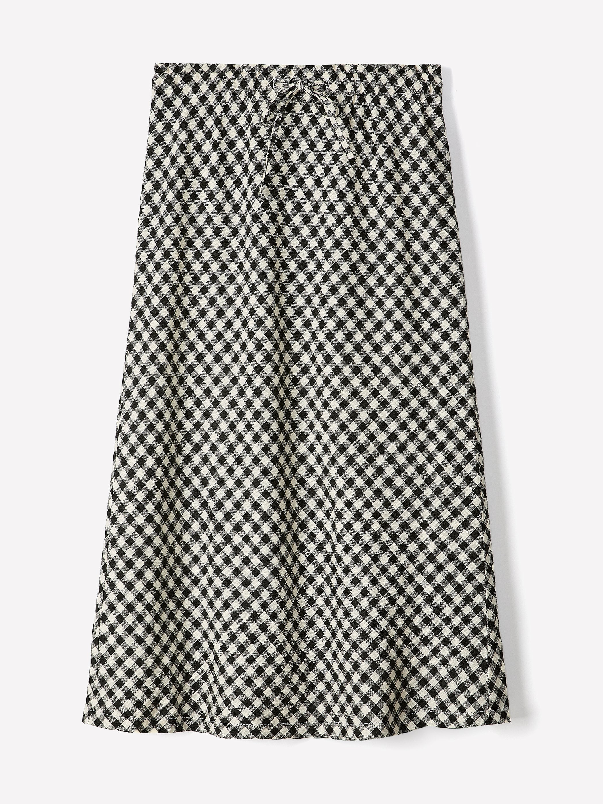 RW&CO Linen-Blend Straight Midi Skirt