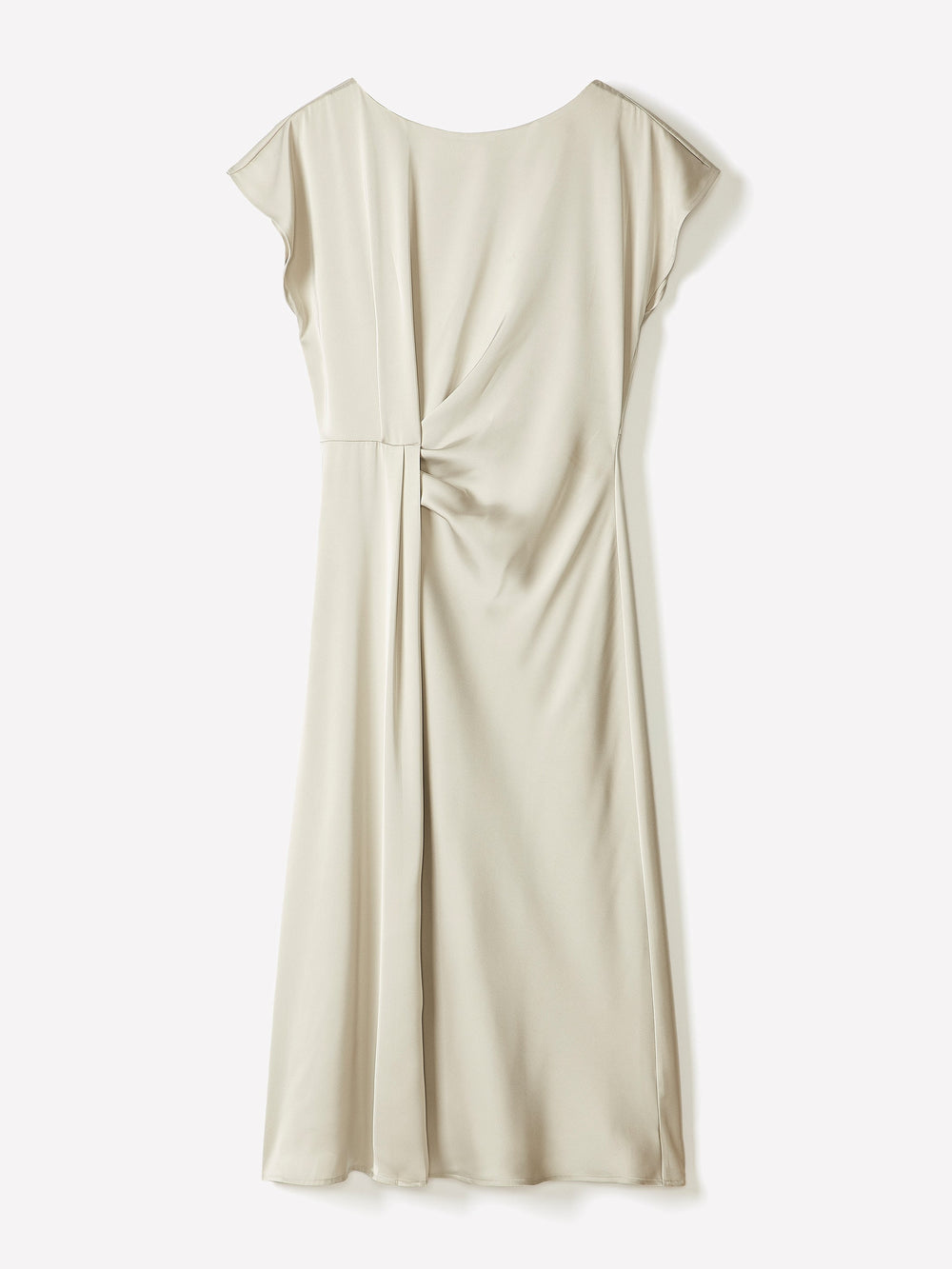 RW&CO Short-Sleeve Cocktail Midi Dress with Draped Detail