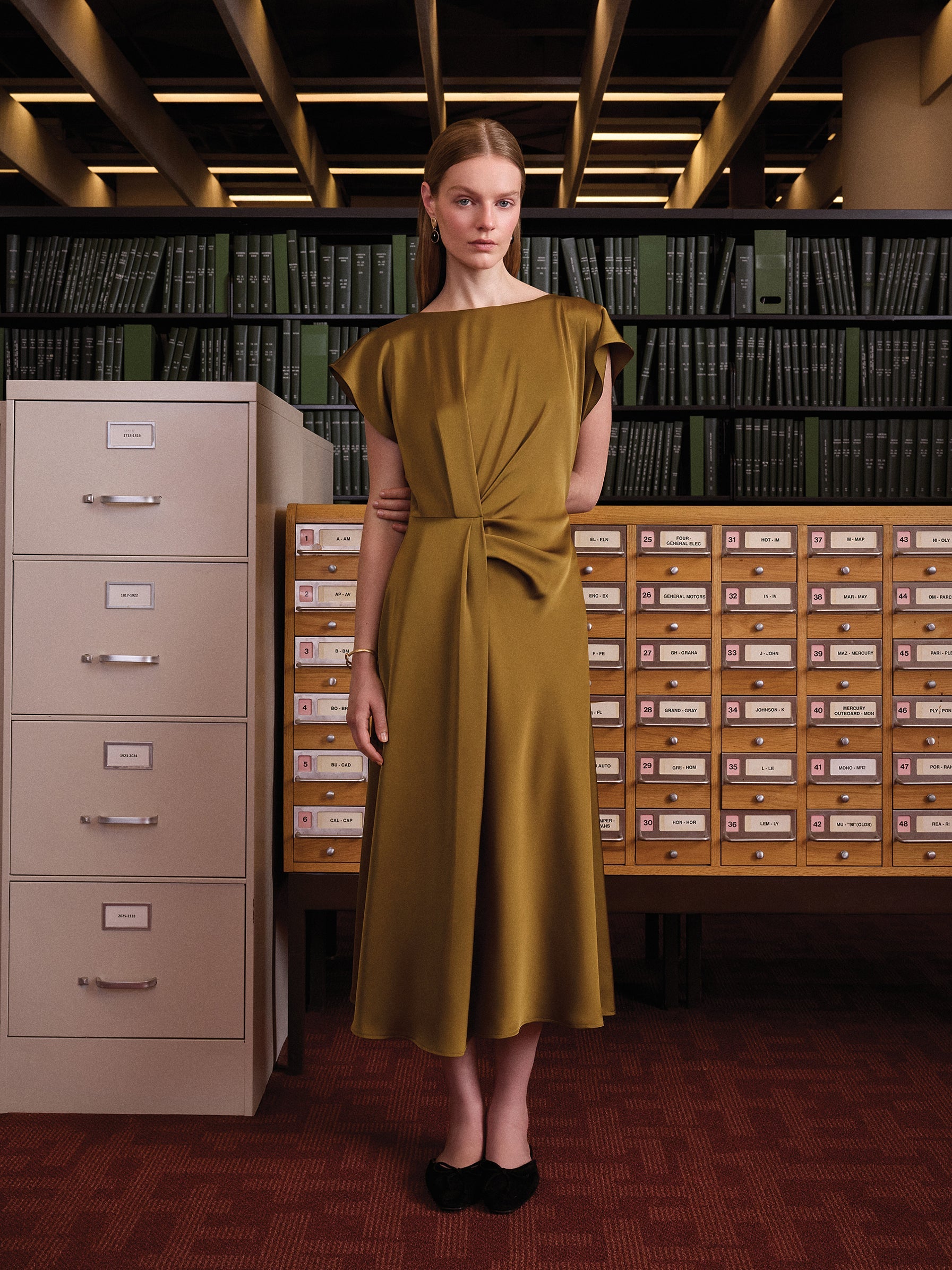 RW&CO Short-Sleeve Cocktail Midi Dress with Draped Detail
