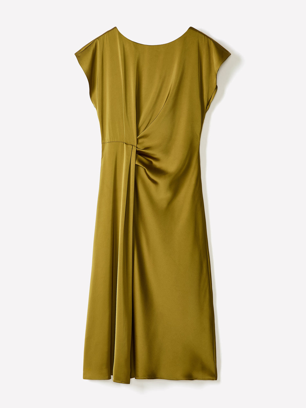 RW&CO Short-Sleeve Cocktail Midi Dress with Draped Detail