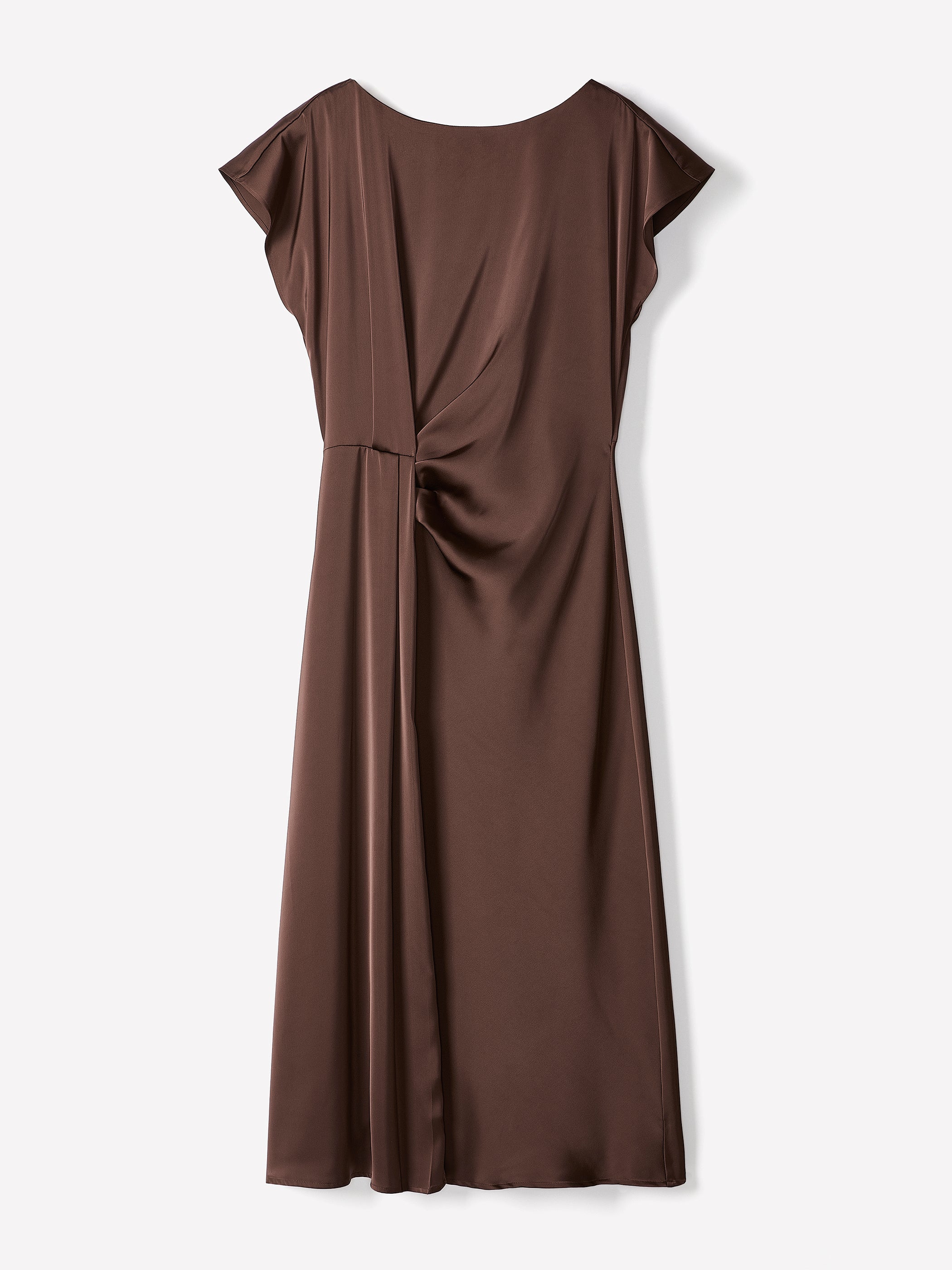 RW&CO Short-Sleeve Cocktail Midi Dress with Draped Detail