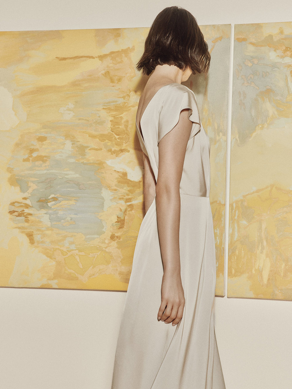 RW&CO Short-Sleeve Cocktail Midi Dress with Draped Detail