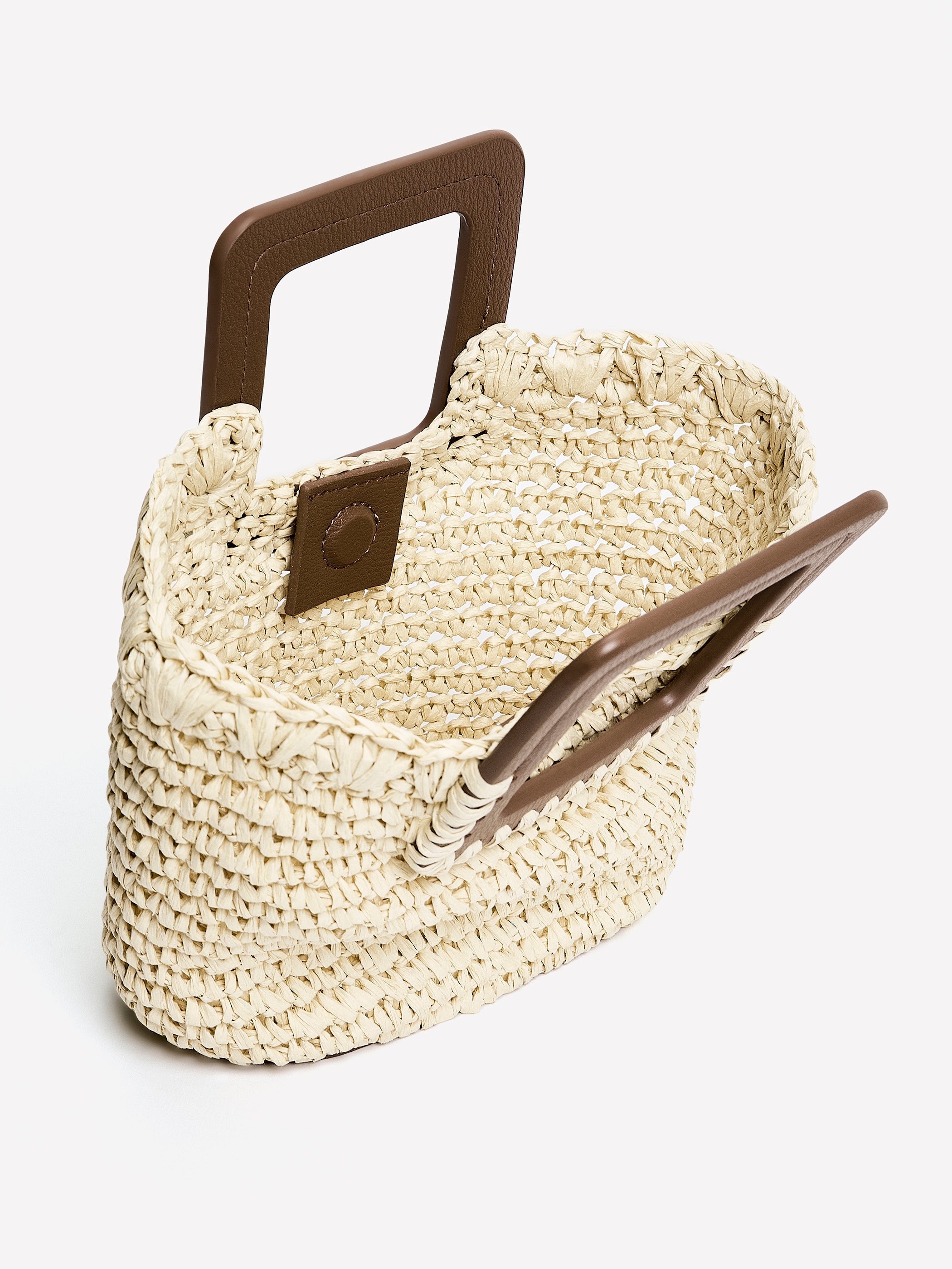 RW&CO Straw Handbag with Square Handle