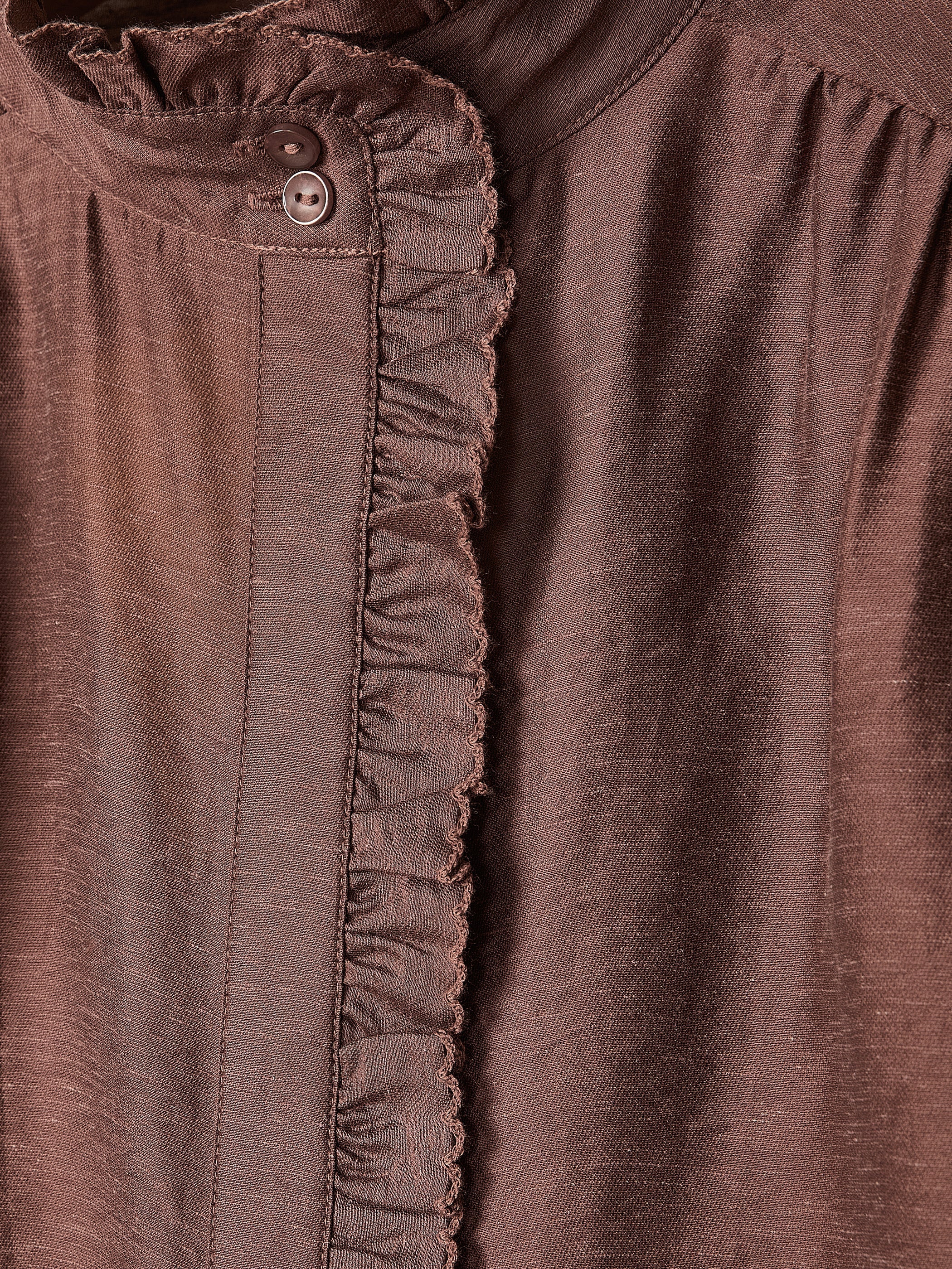 RW&CO Long-Sleeve Crew-Neck Blouse with Ruffles