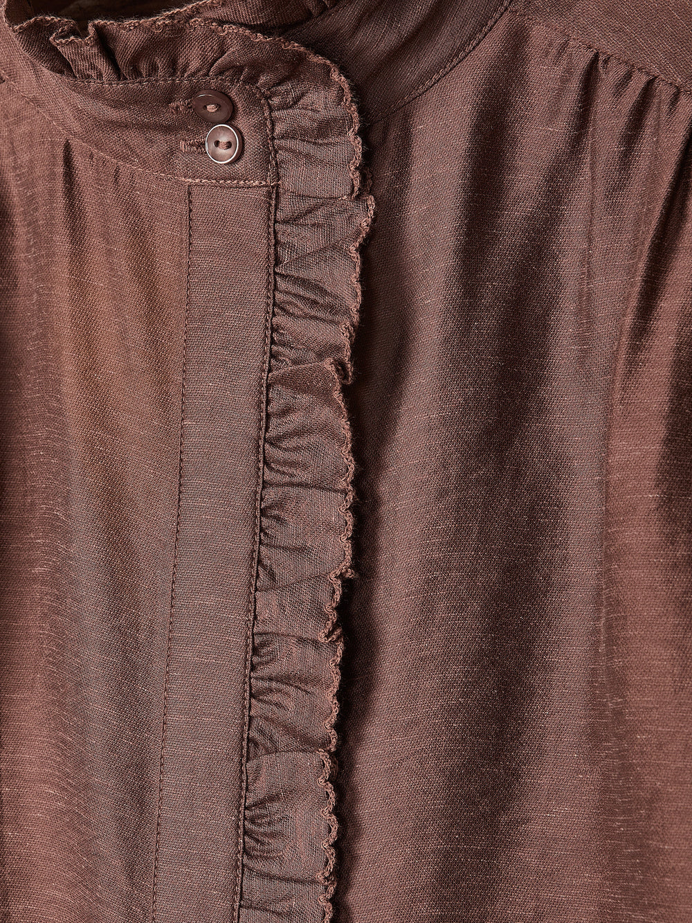 RW&CO Long-Sleeve Crew-Neck Blouse with Ruffles