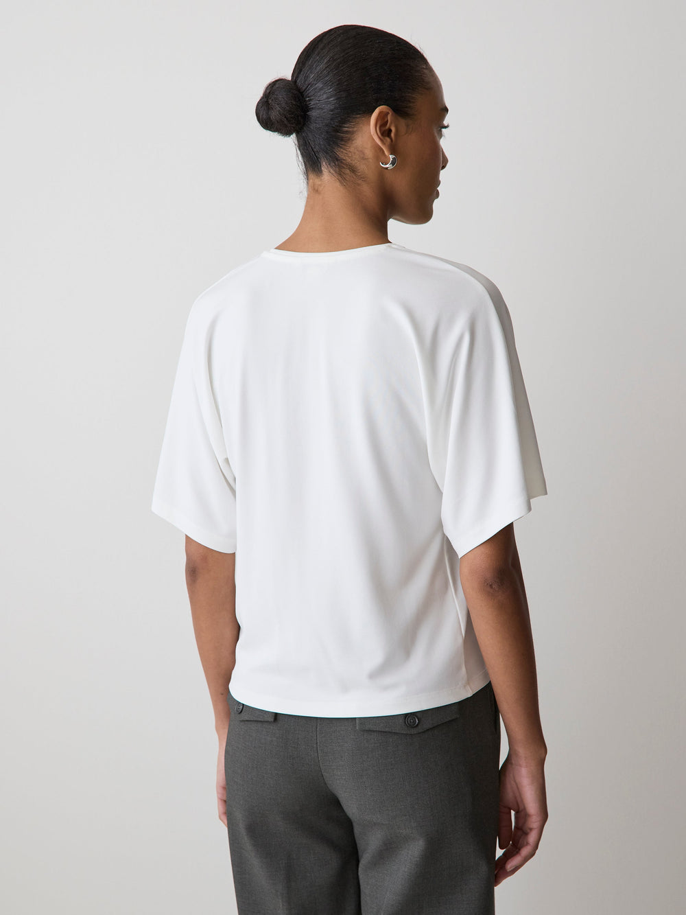 RW&CO Short-Sleeve Crew-Neck Top with Pleated Detail