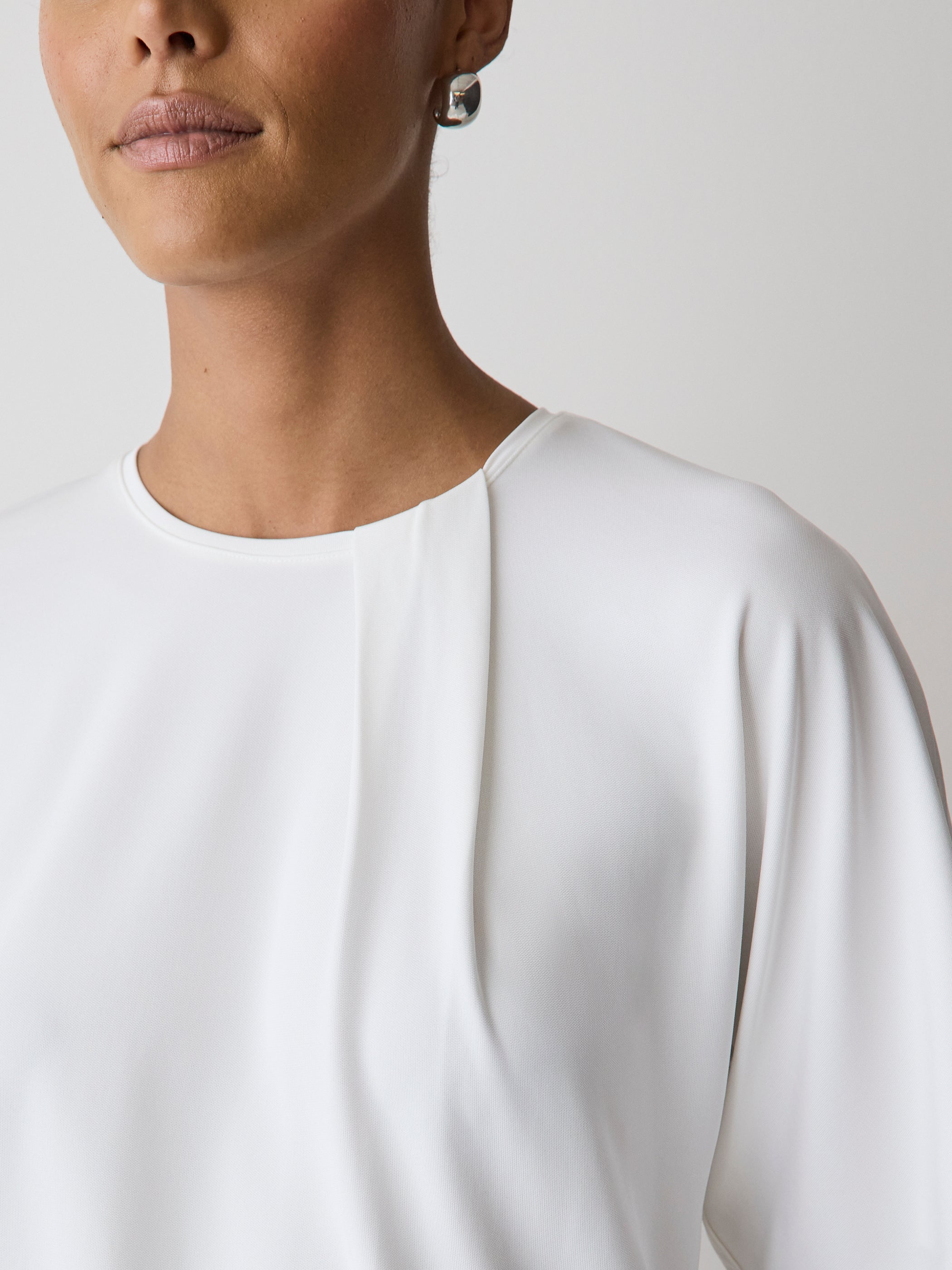 RW&CO Short-Sleeve Crew-Neck Top with Pleated Detail