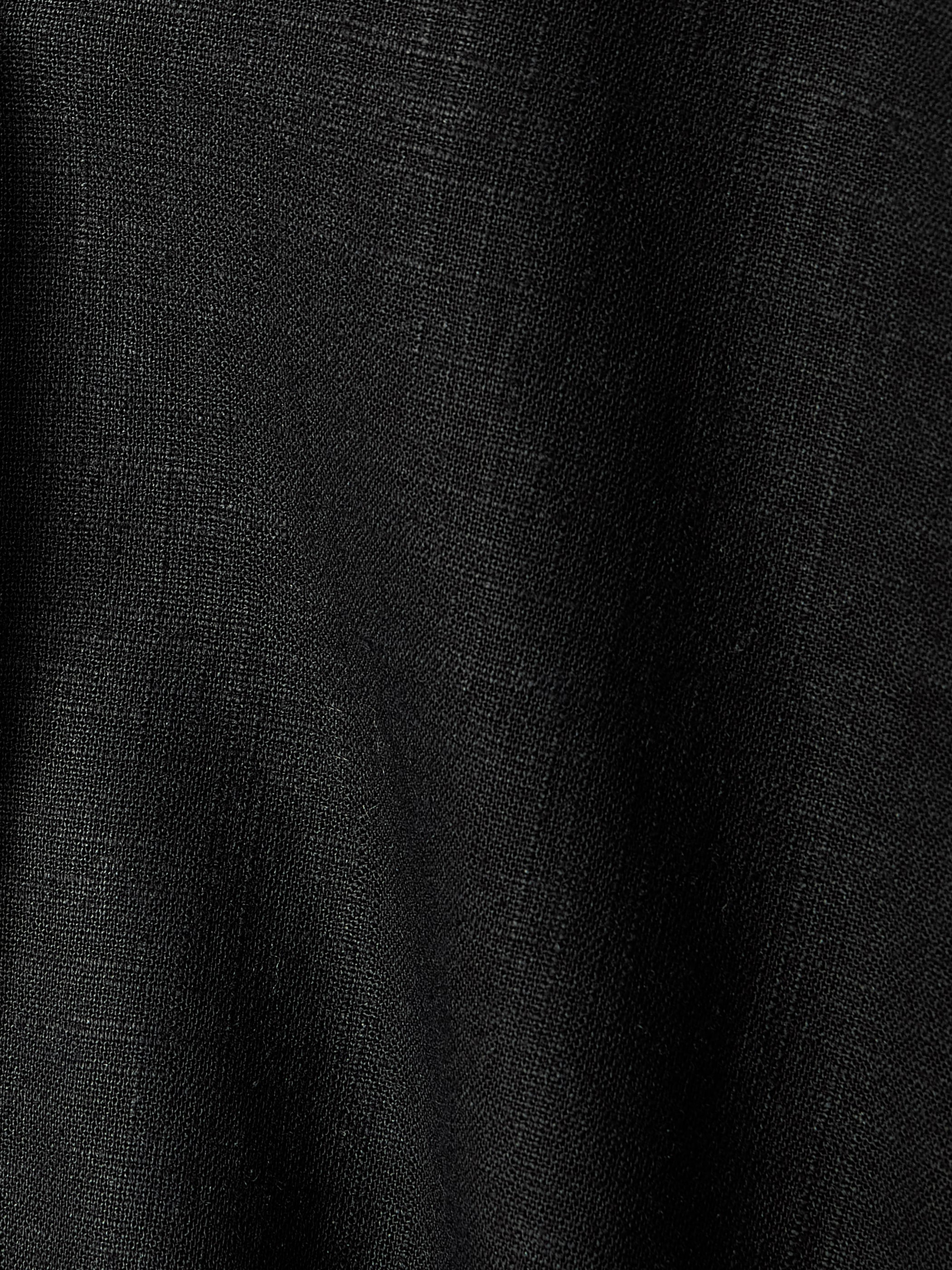 RW&CO Linen-Blend Short-Sleeve Blouse with Shirt Collar