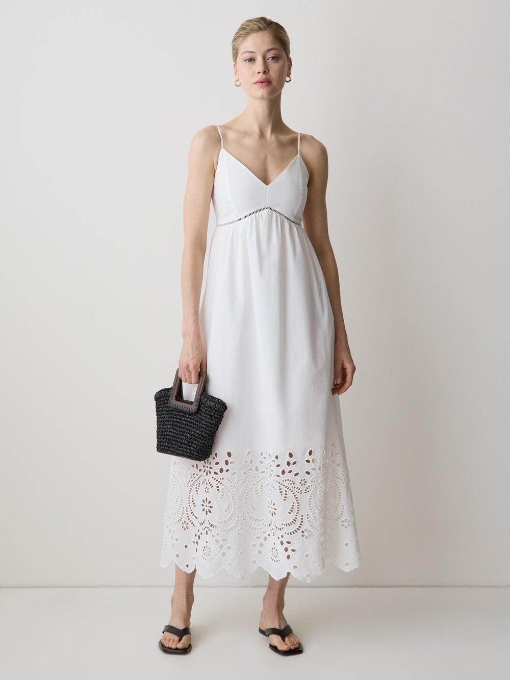 RW&CO Sleeveless Sweetheart Maxi Dress with Eyelets