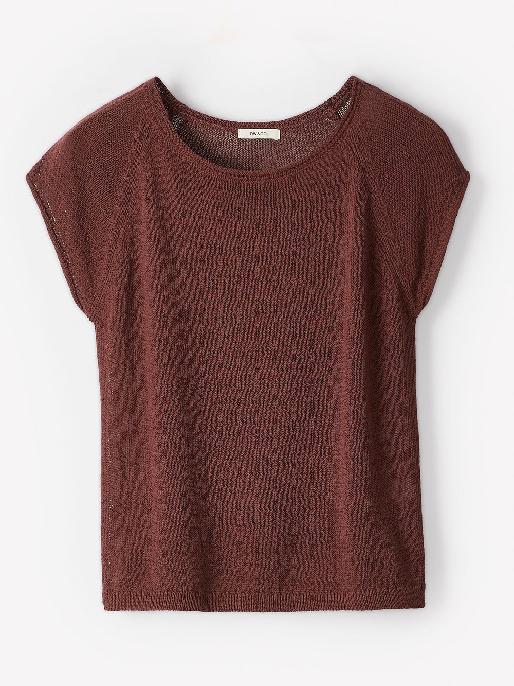 RW&CO Cap-Sleeve Tape-Yarn Sweater