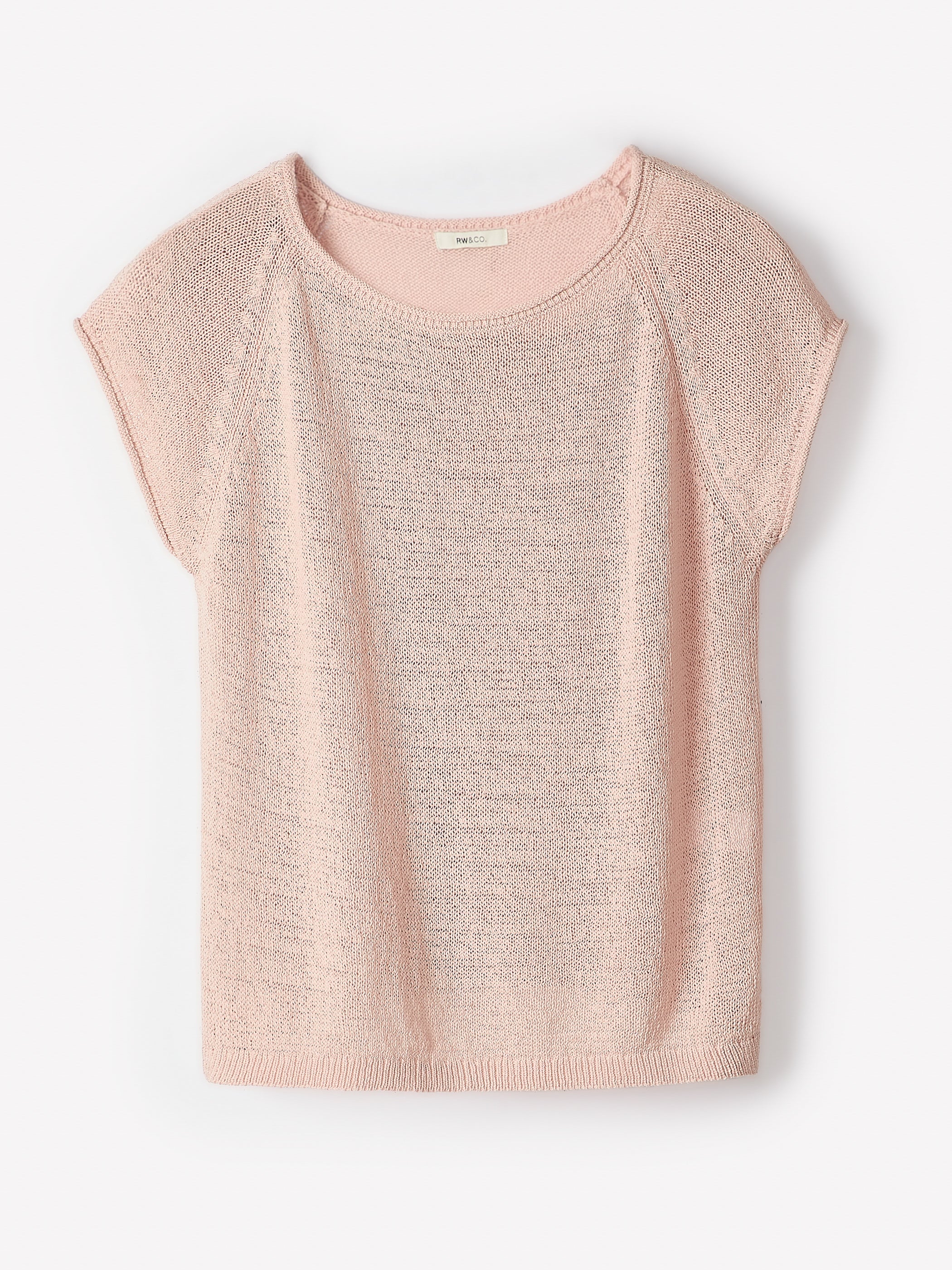 RW&CO Cap-Sleeve Tape-Yarn Sweater