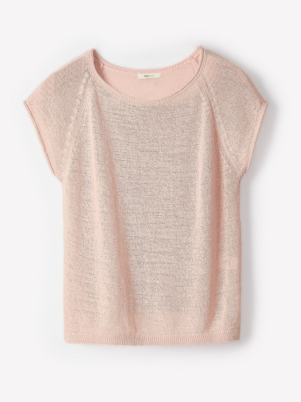 RW&CO Cap-Sleeve Tape-Yarn Sweater