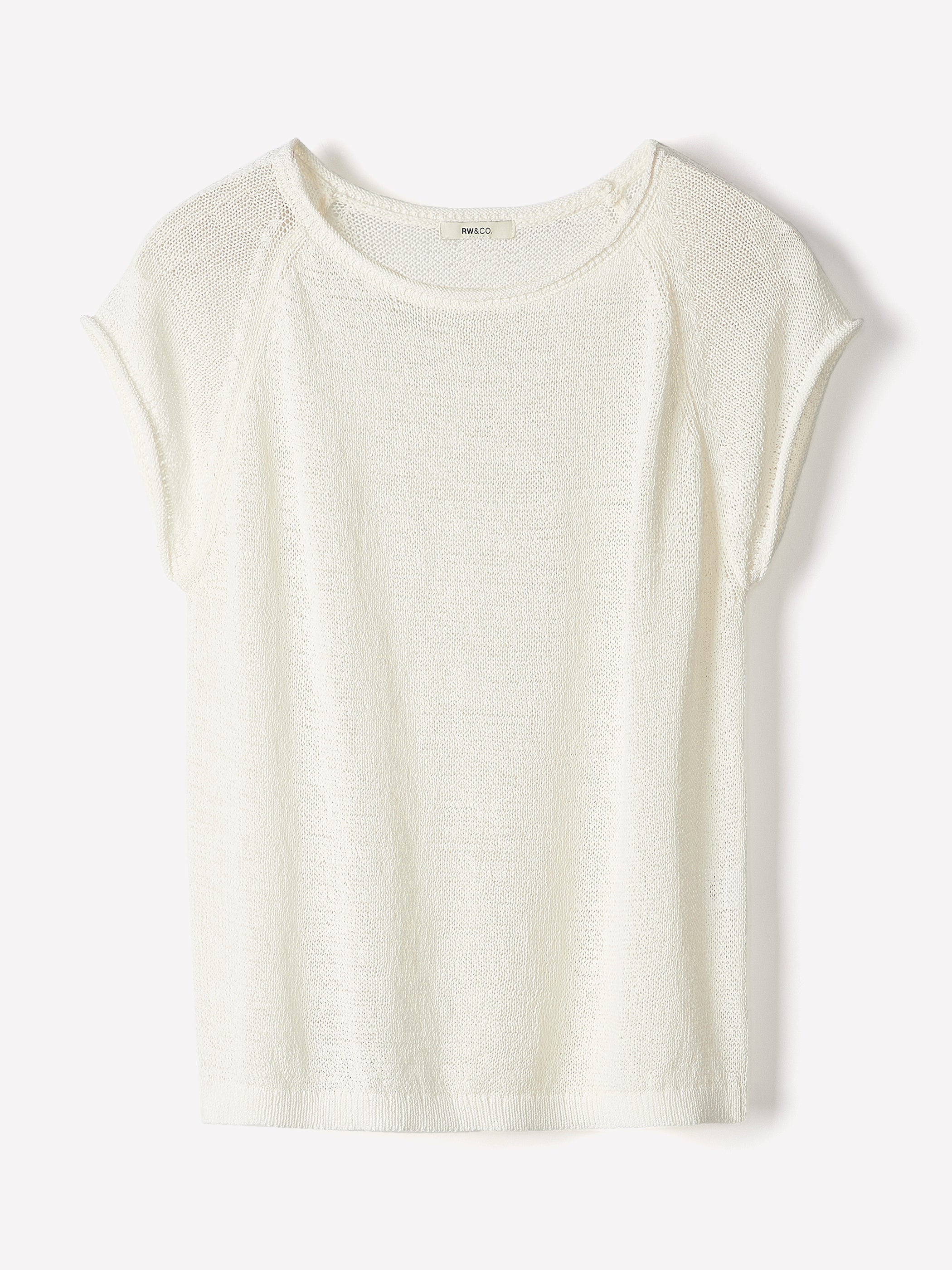 RW&CO Cap-Sleeve Tape-Yarn Sweater