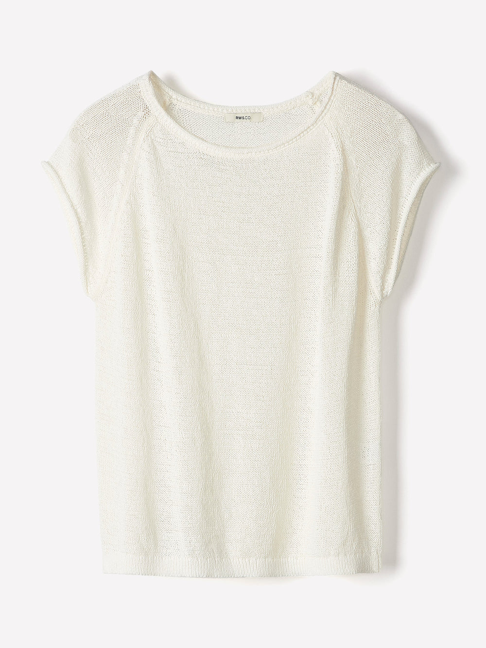 RW&CO Cap-Sleeve Tape-Yarn Sweater