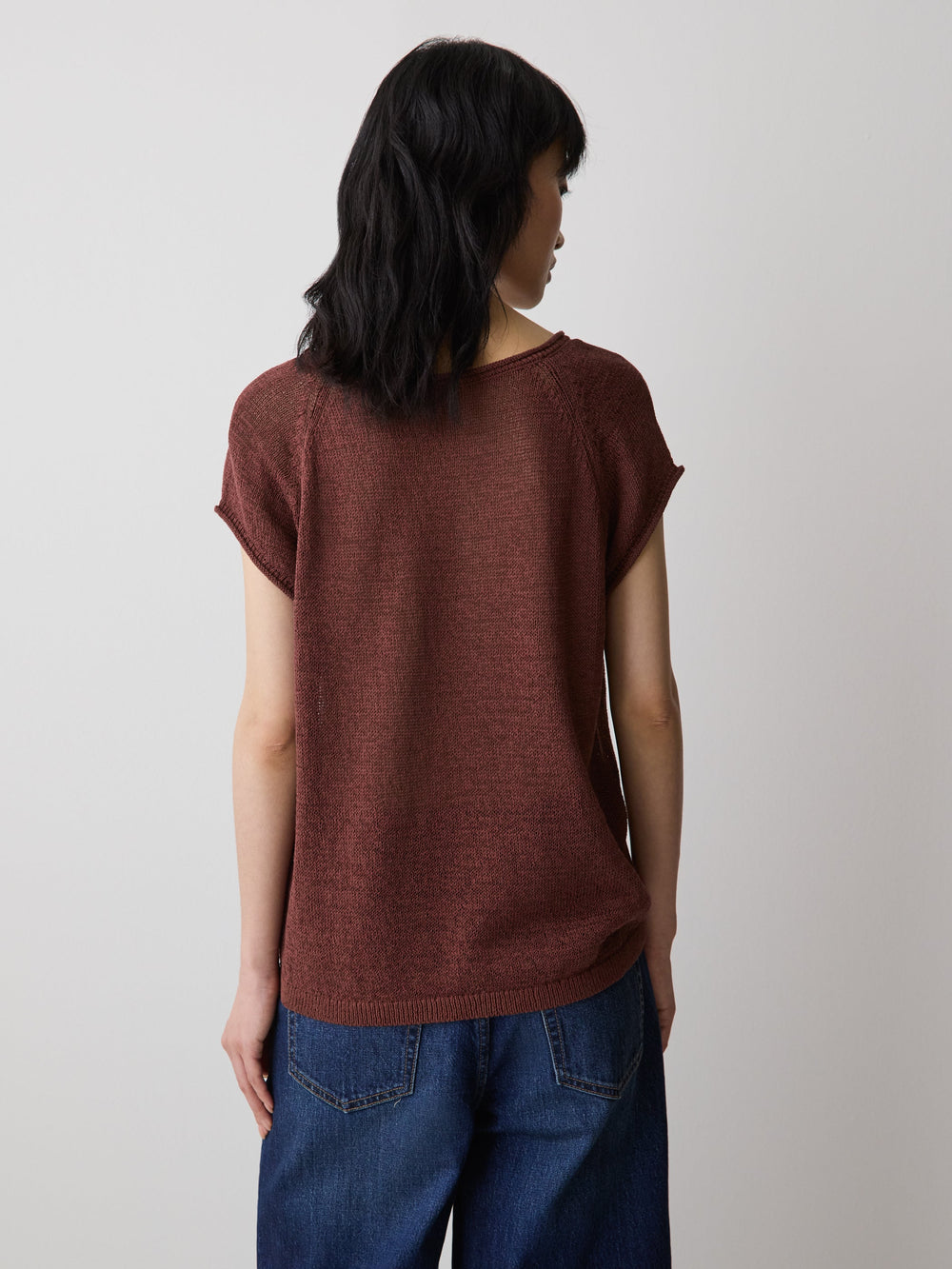 RW&CO Cap-Sleeve Tape-Yarn Sweater