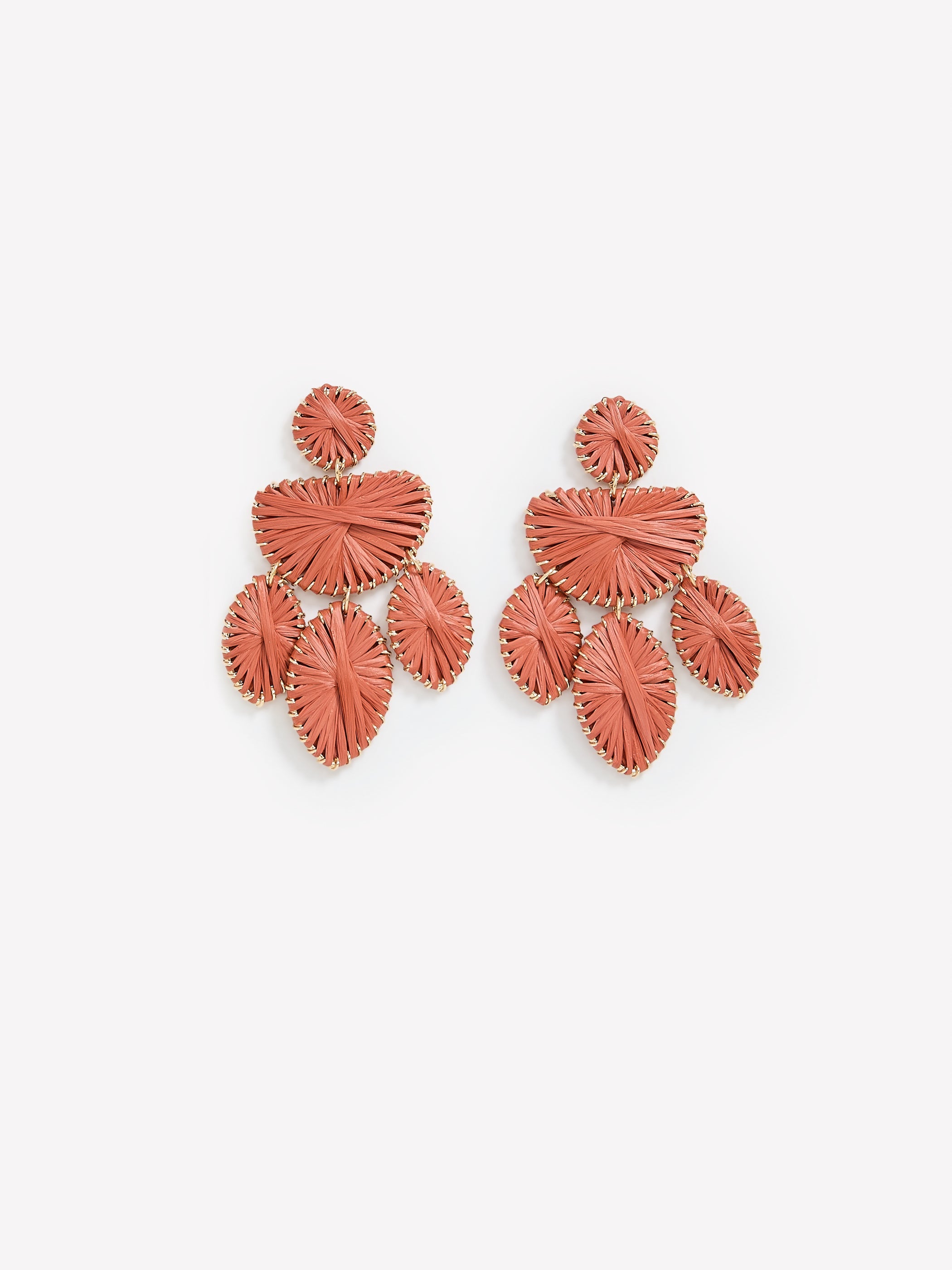RW&CO Earrings with Raffia Pendants