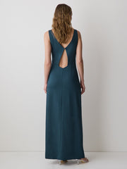 RW&CO Sleeveless Boat-Neck Maxi Cocktail Dress