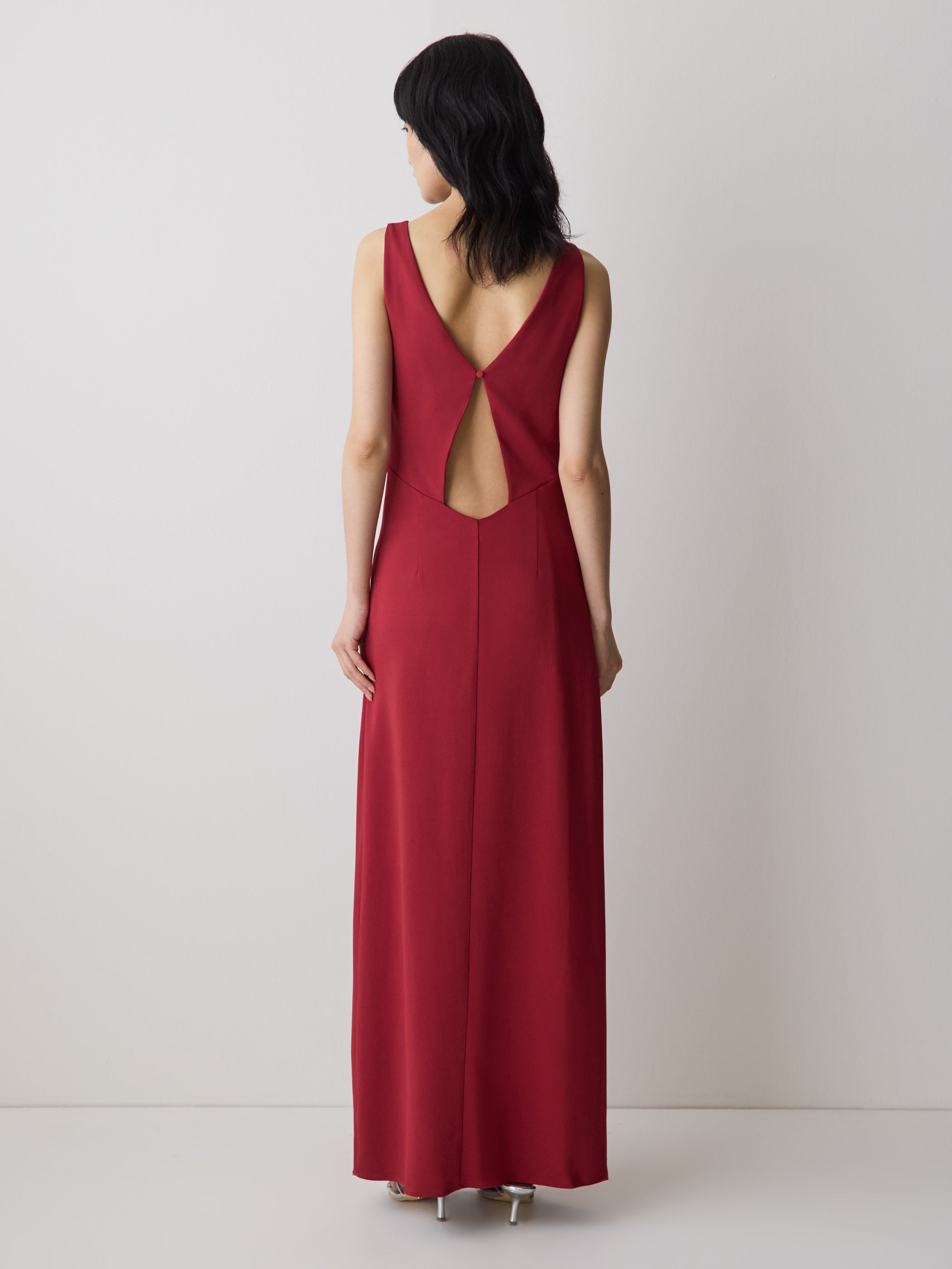RW&CO Sleeveless Boat-Neck Maxi Cocktail Dress