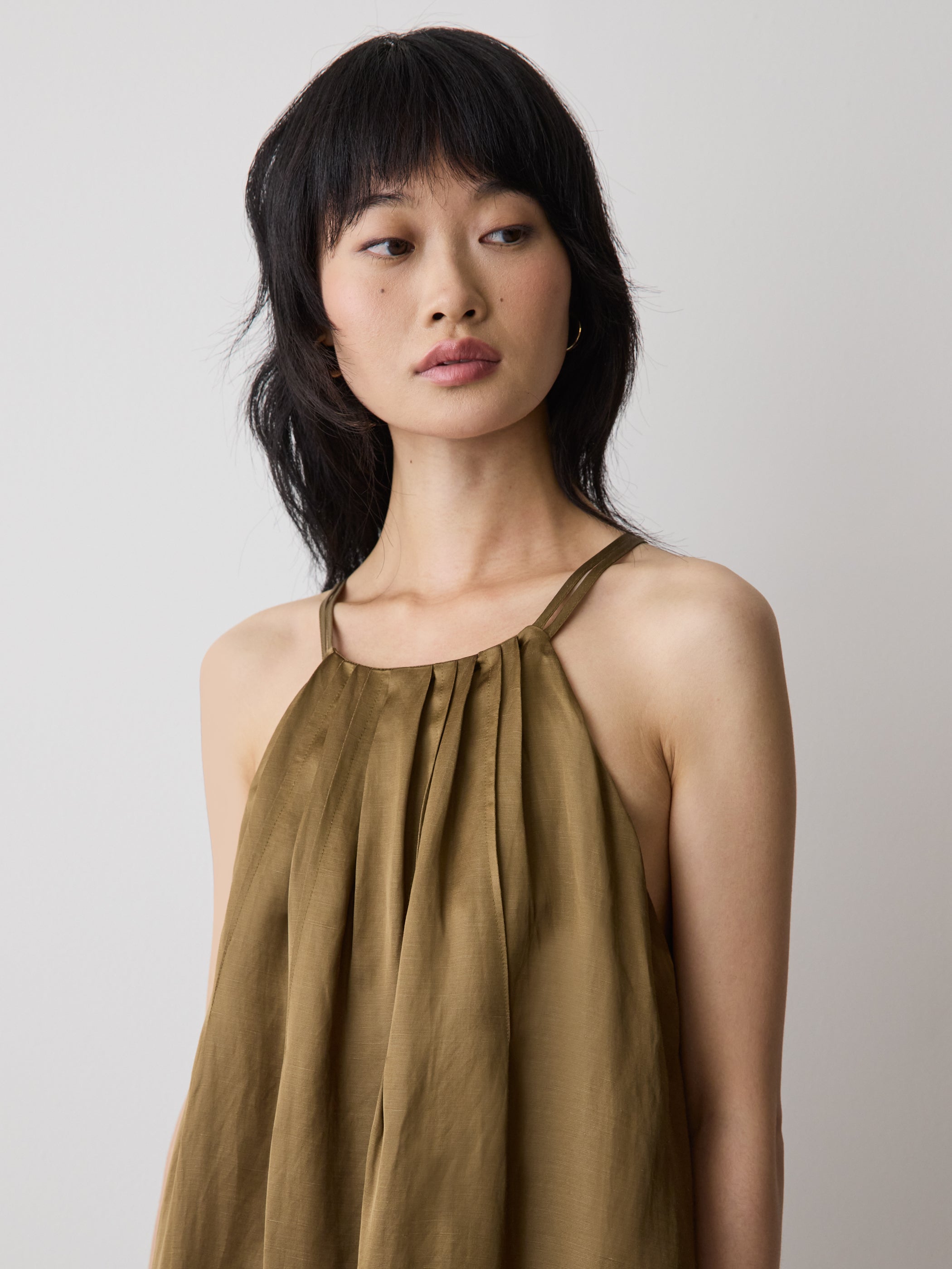 RW&CO Sleeveless Halter-Neck Midi Dress