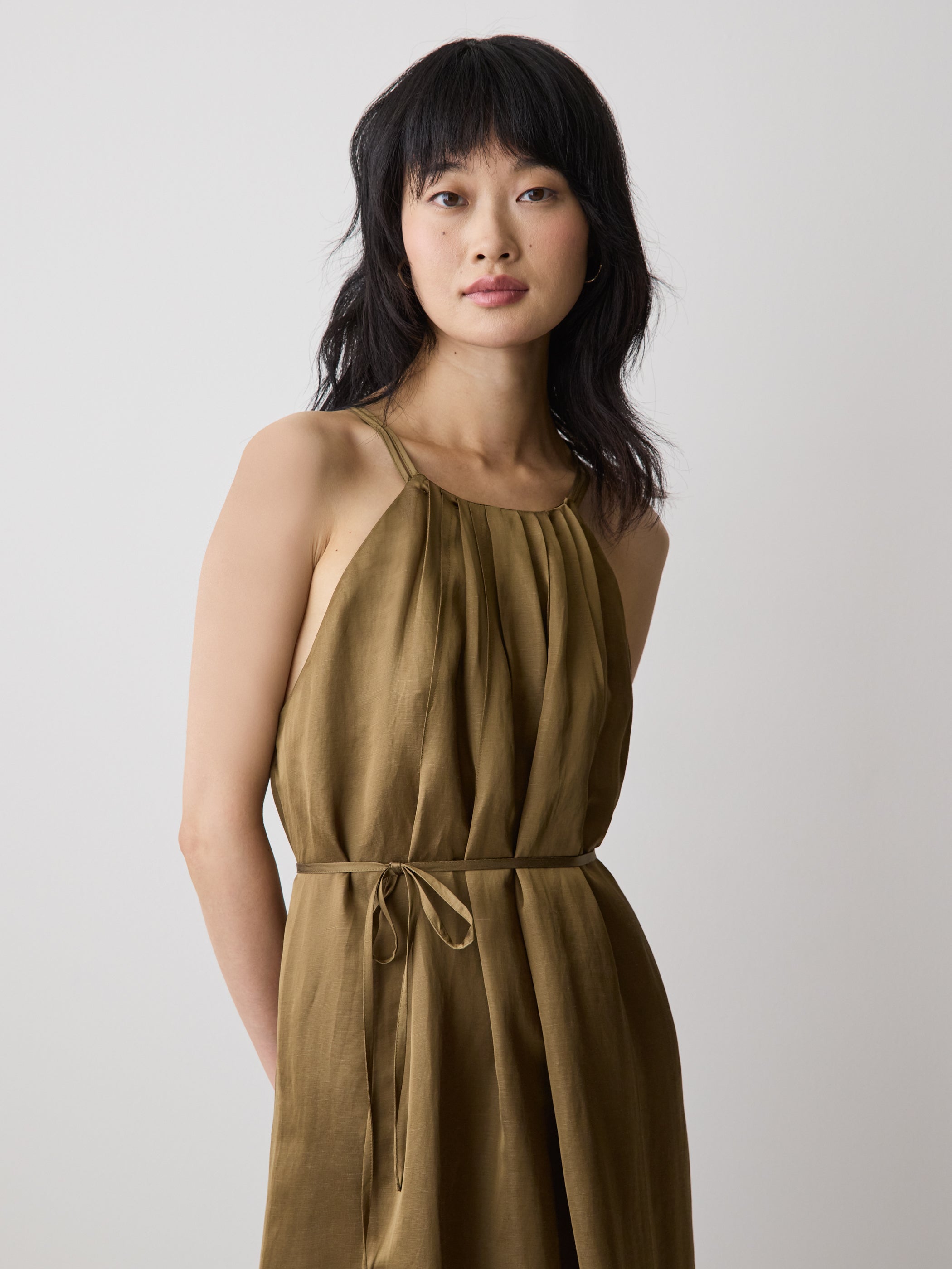 RW&CO Sleeveless Halter-Neck Midi Dress