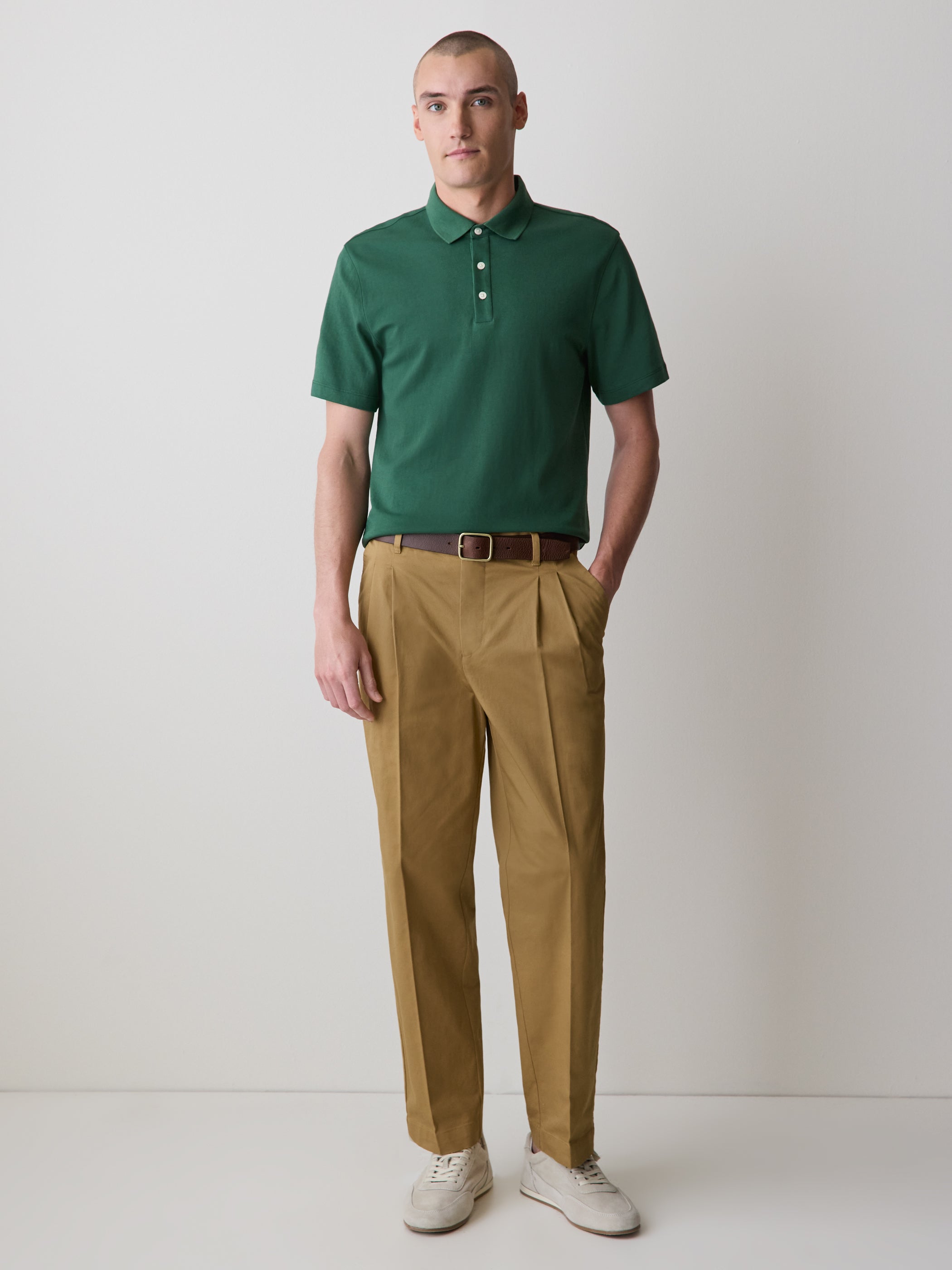 RW&CO Loose Straight-Leg Pleated Chino Pant