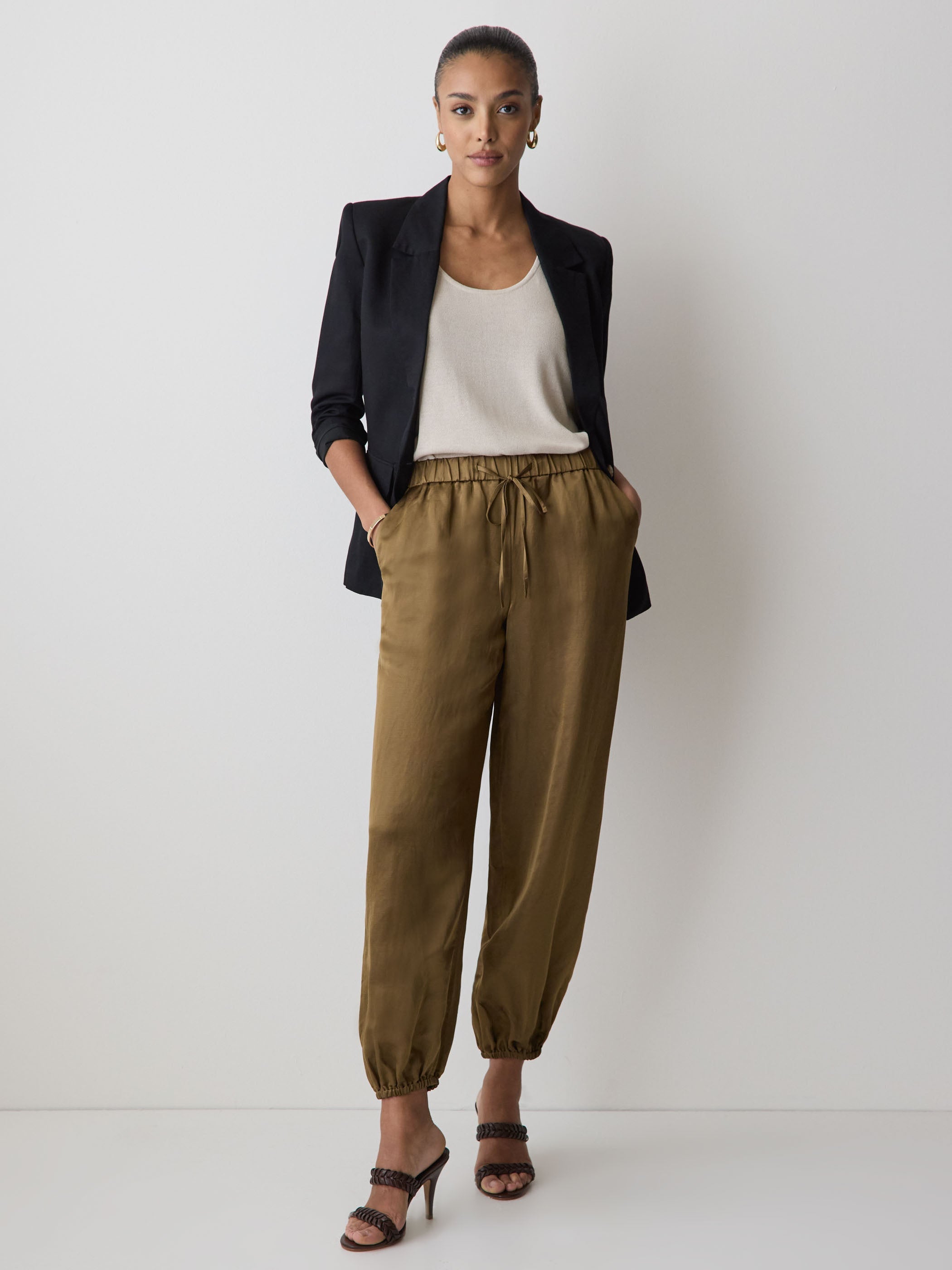 RW&CO Satin High-Rise Balloon-Leg Pant