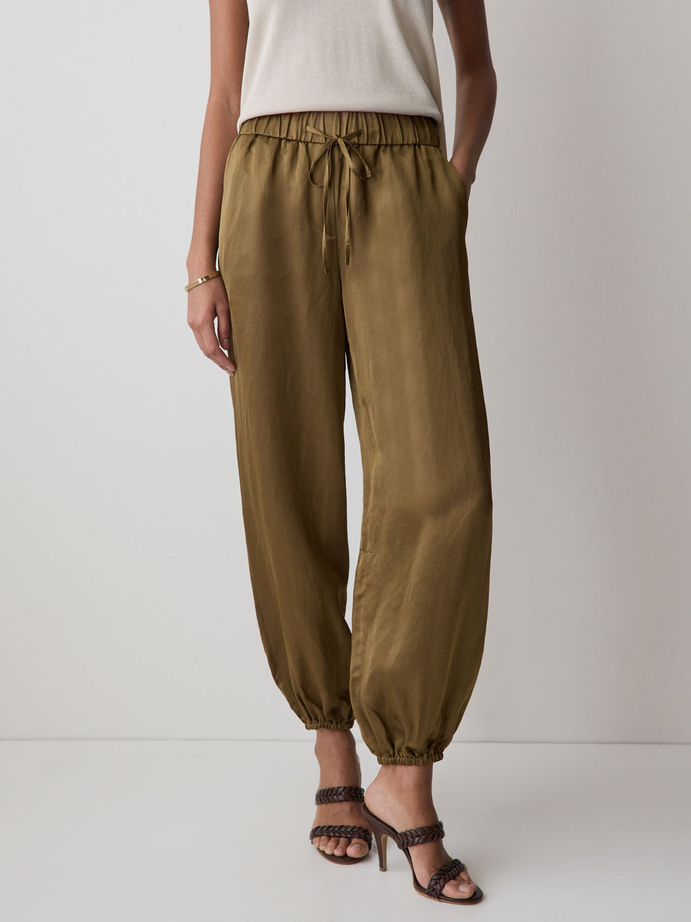 RW&CO Satin High-Rise Balloon-Leg Pant