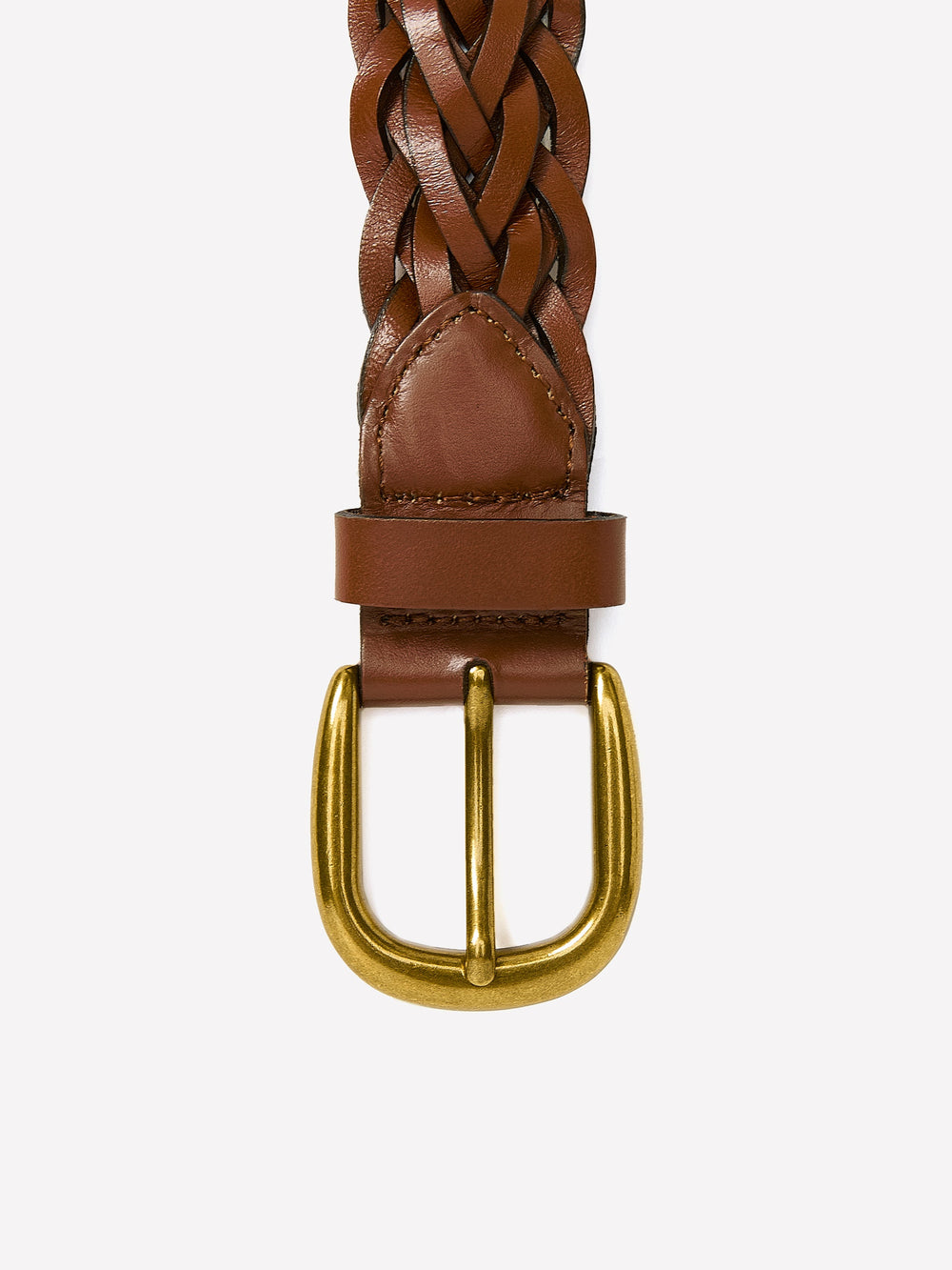 RW&CO Braided Leather Belt with Metal Buckle