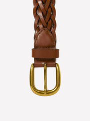 RW&CO Braided Leather Belt with Metal Buckle
