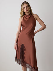 RW&CO Sleeveless Cowl-Neck Dress with Asymmetrical Hem