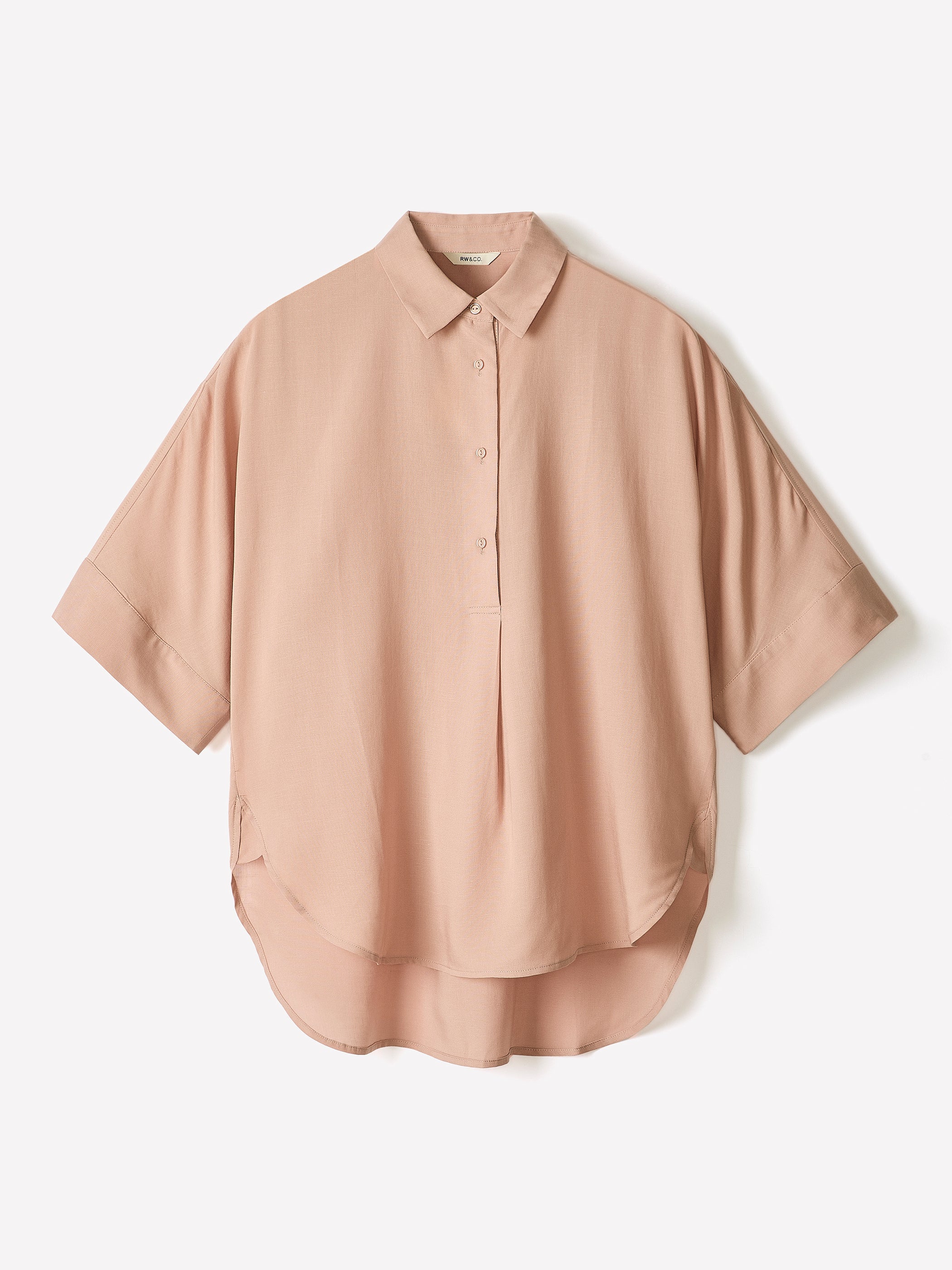 RW&CO Short-Sleeve Blouse with Shirt Collar