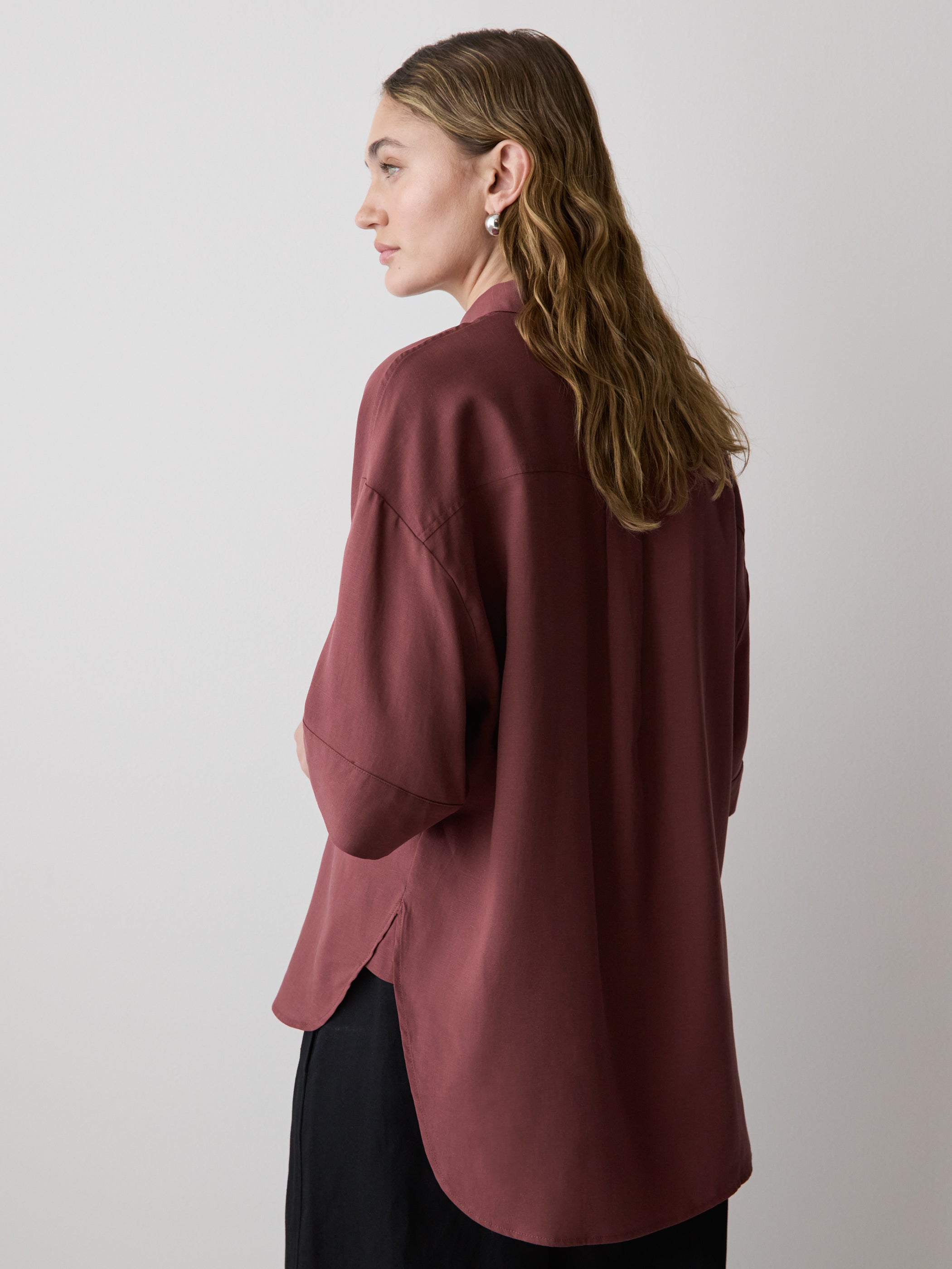 RW&CO Short-Sleeve Blouse with Shirt Collar