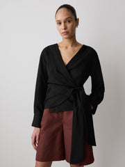 RW&CO Long-Sleeve Wrap Blouse