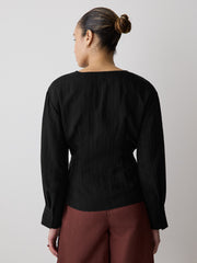 RW&CO Long-Sleeve Wrap Blouse