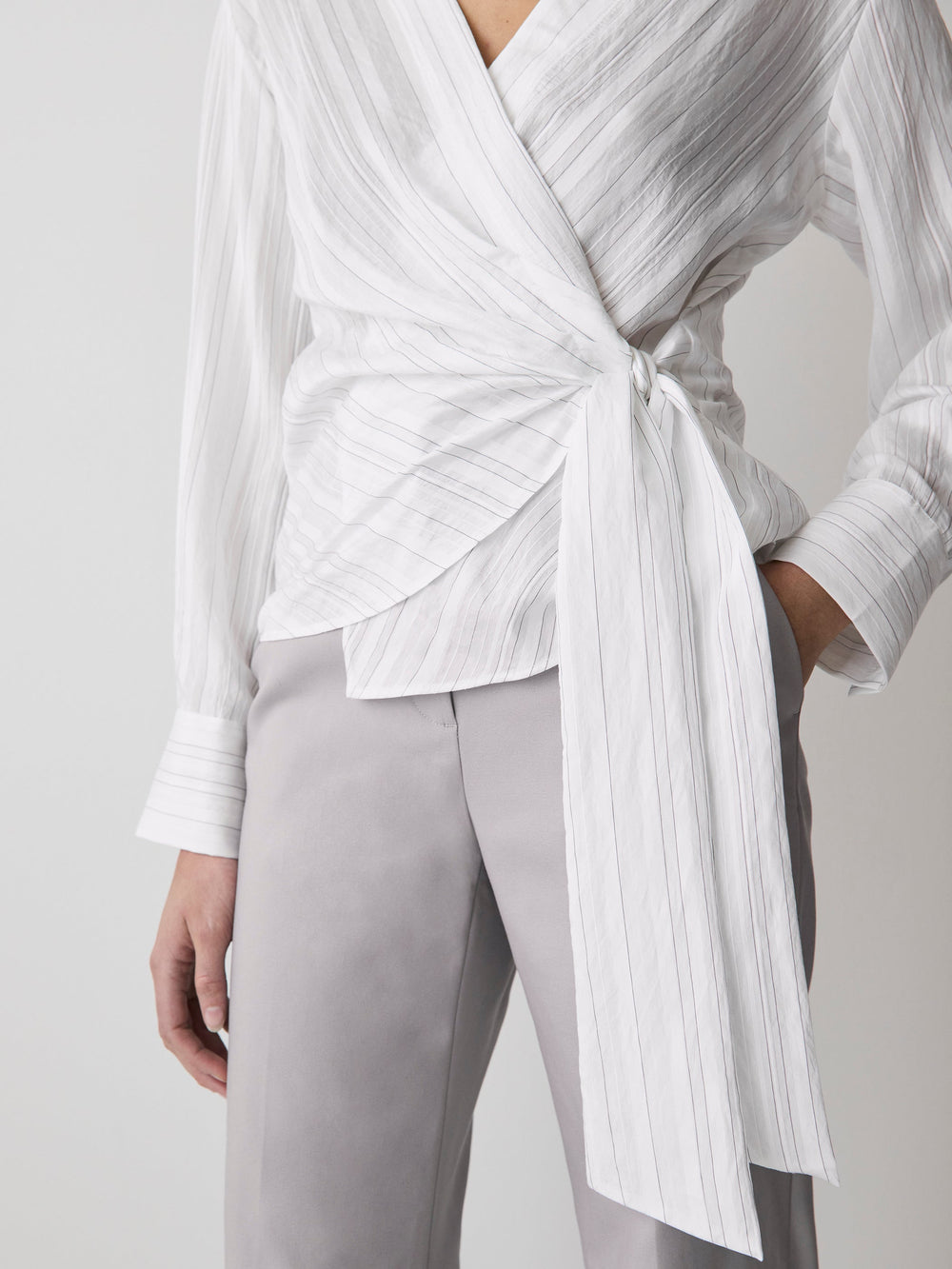 RW&CO Long-Sleeve Wrap Blouse