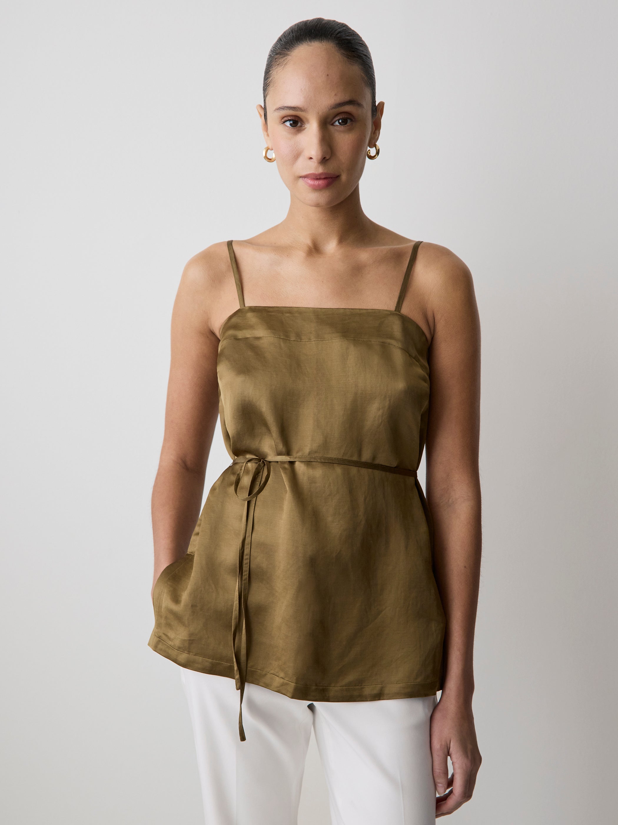 RW&CO Sleeveless Square-Neck Blouse