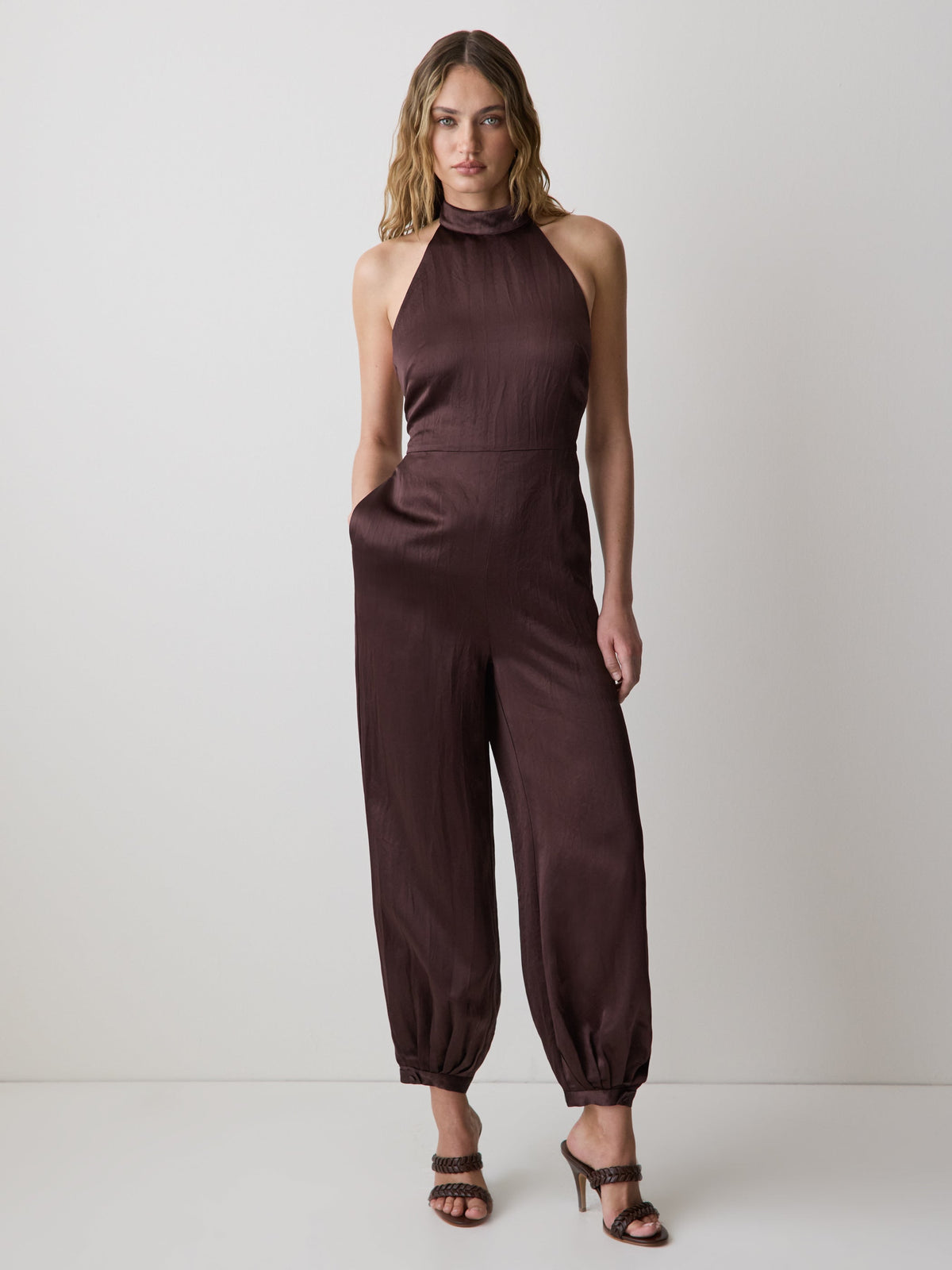 RW&CO Sleeveless Wide-Leg Jumpsuit with Open Back